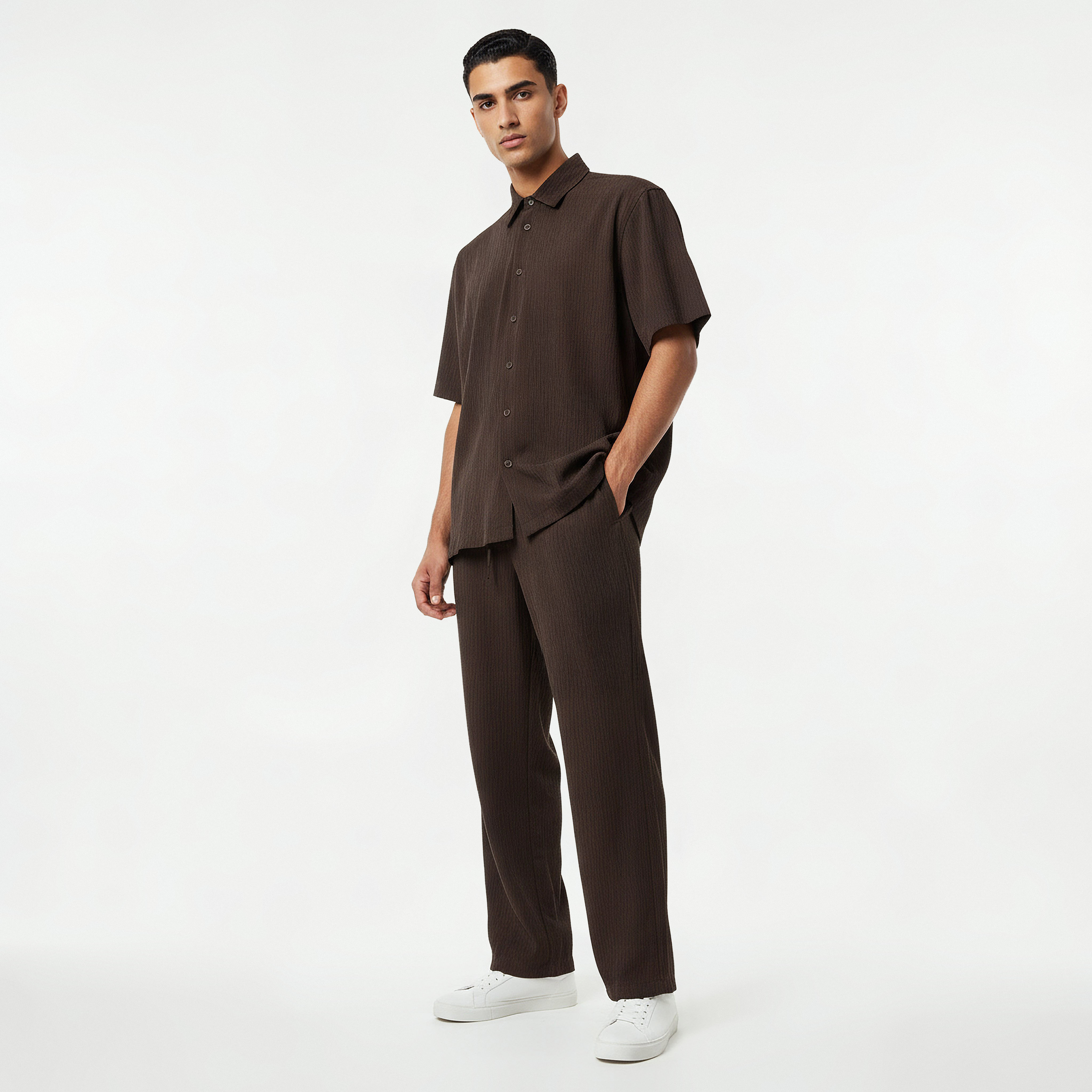بنطلون كاجوال مجعد بقصة عادية للرجال من آيكونيك-men-clothing-bottoms-joggers-image-3