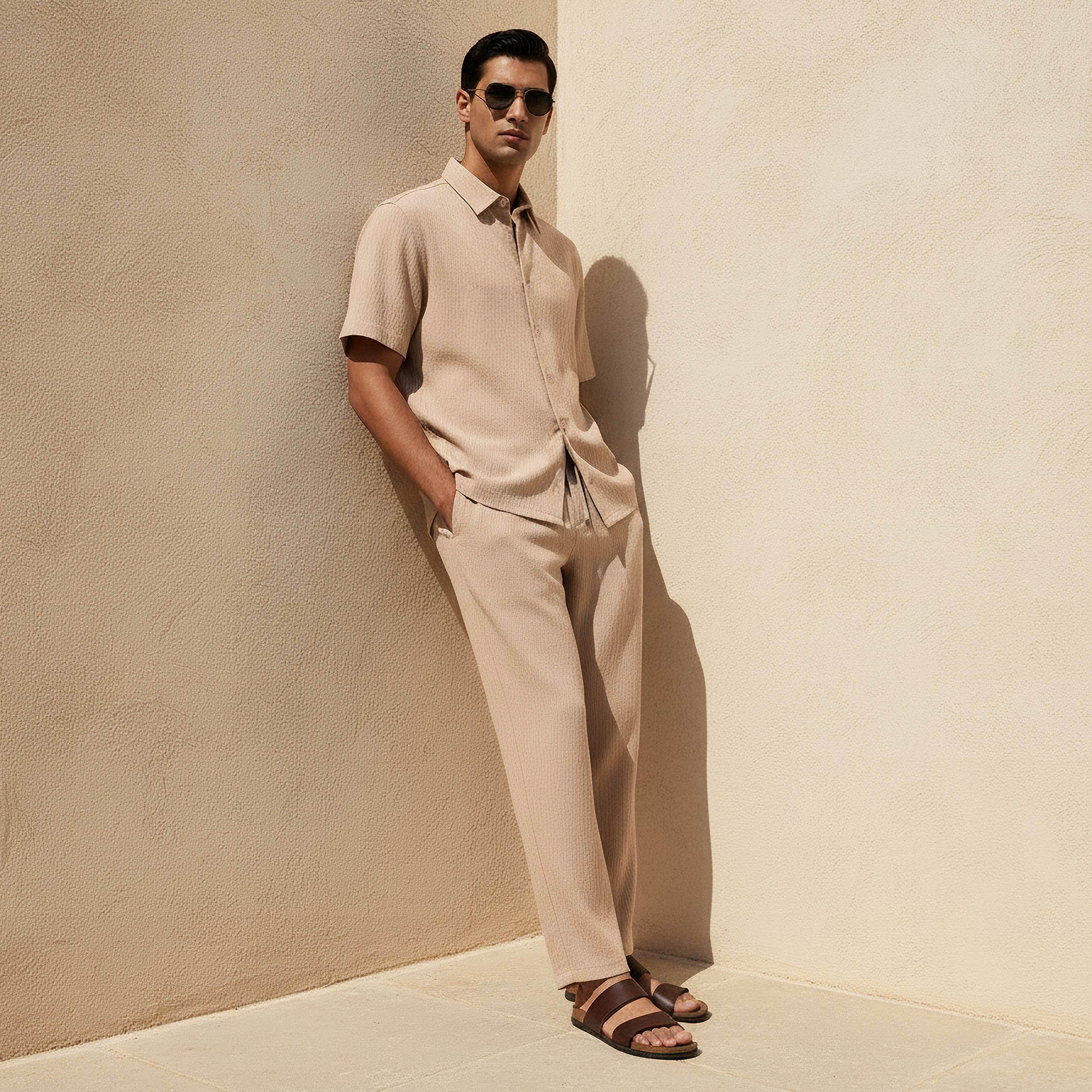 Iconic Men Regular Fit Crinkled Casual Pants-men-clothing-bottoms-joggers-image-3