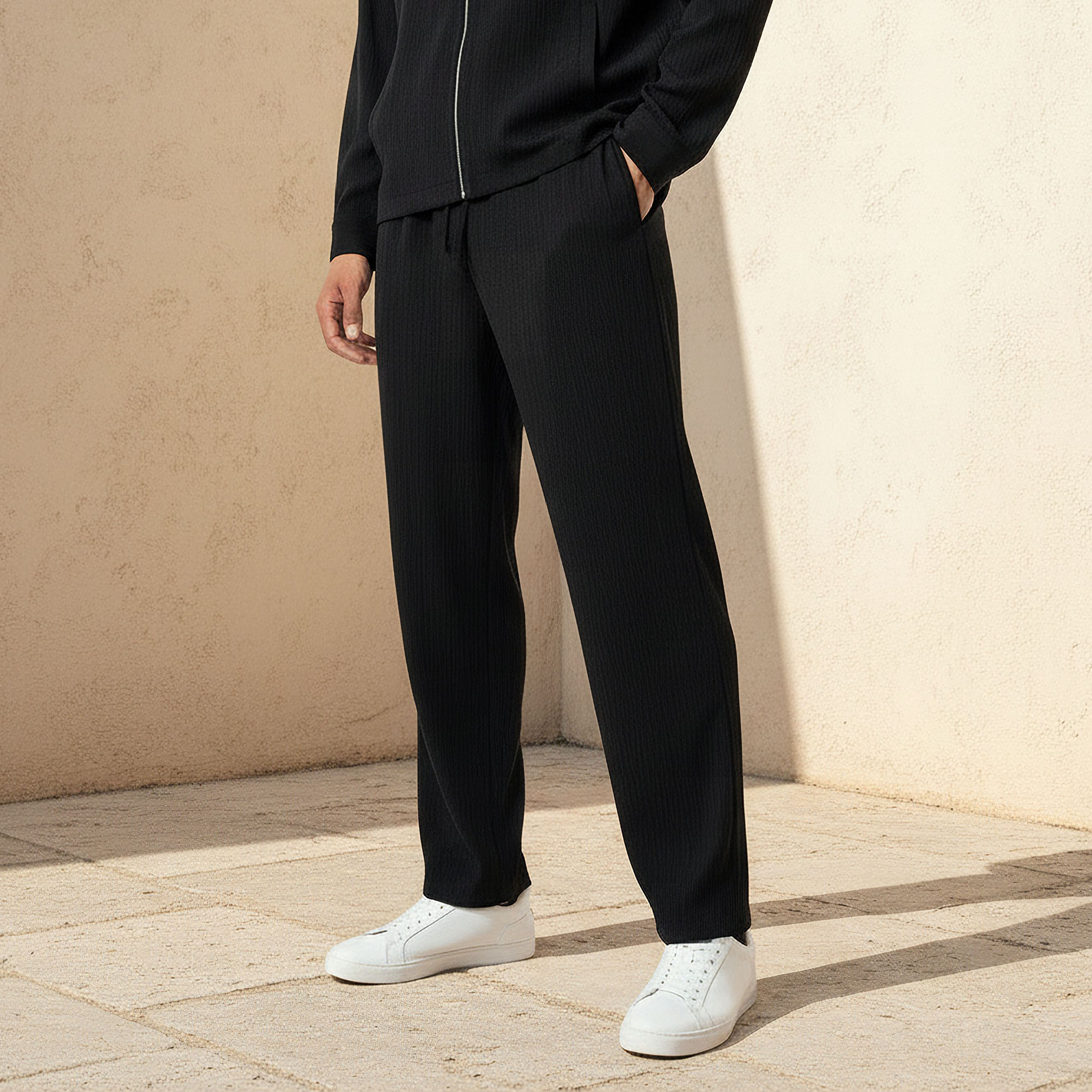 Iconic Men Regular Fit Crinkled Casual Pants-men-clothing-bottoms-joggers-image-3