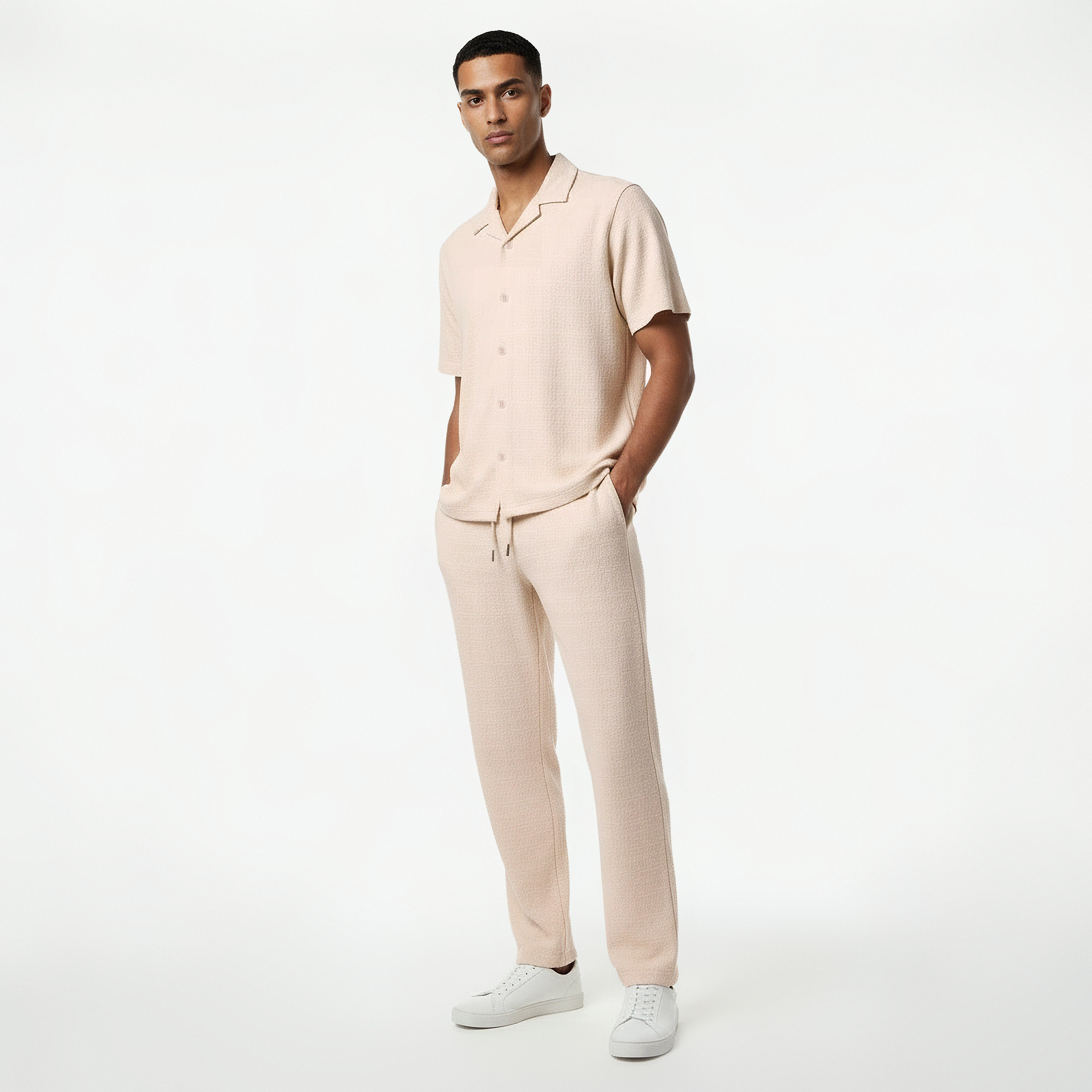 Iconic Men Regular Fit Camp Collar Textured Shirt-men-clothing-shirts-image-3