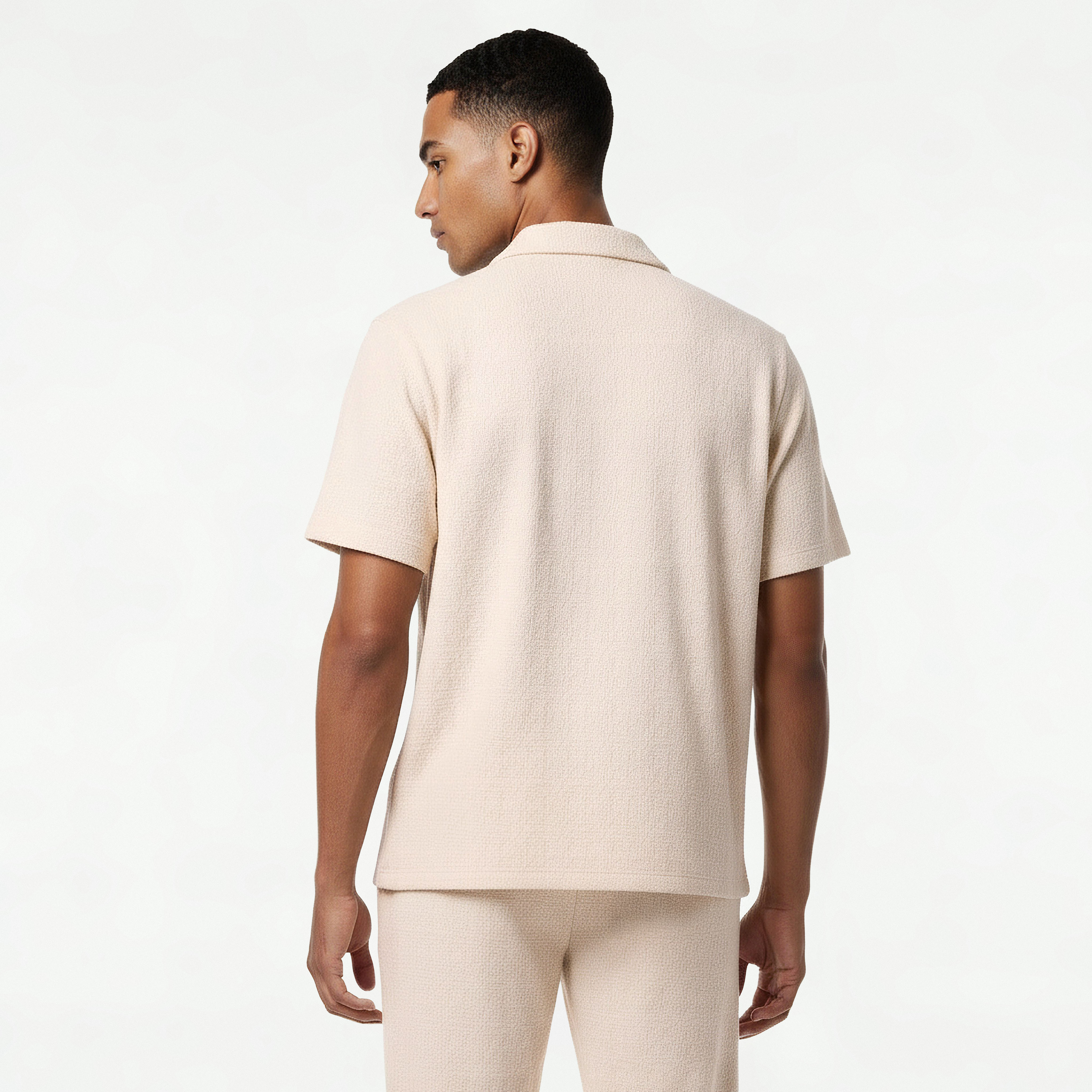 Iconic Men Regular Fit Camp Collar Textured Shirt-men-clothing-shirts-image-5