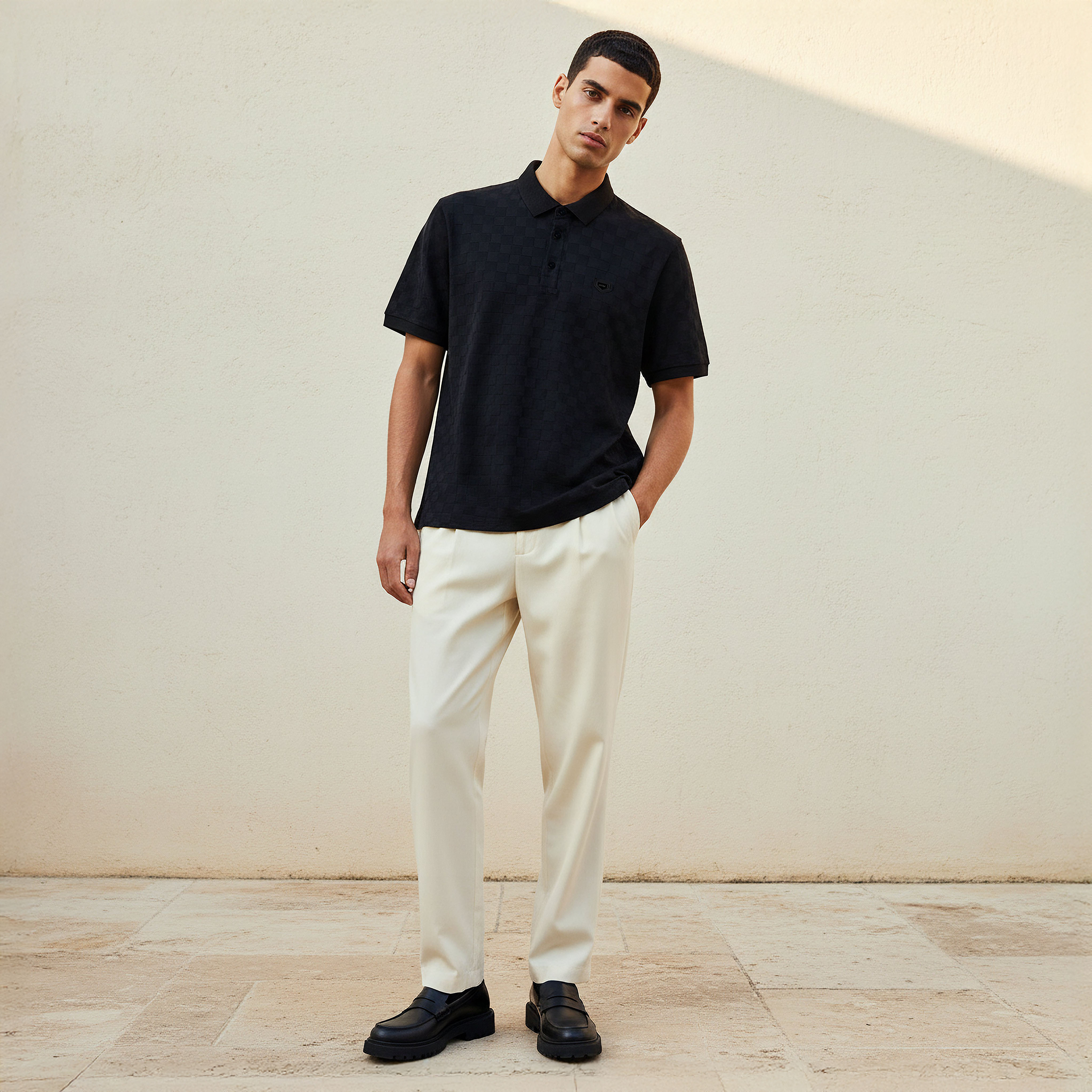 Iconic Men Short Sleeves Checked Polo T-shirt-men-clothing-tshirtsandpolos-polos-image-4
