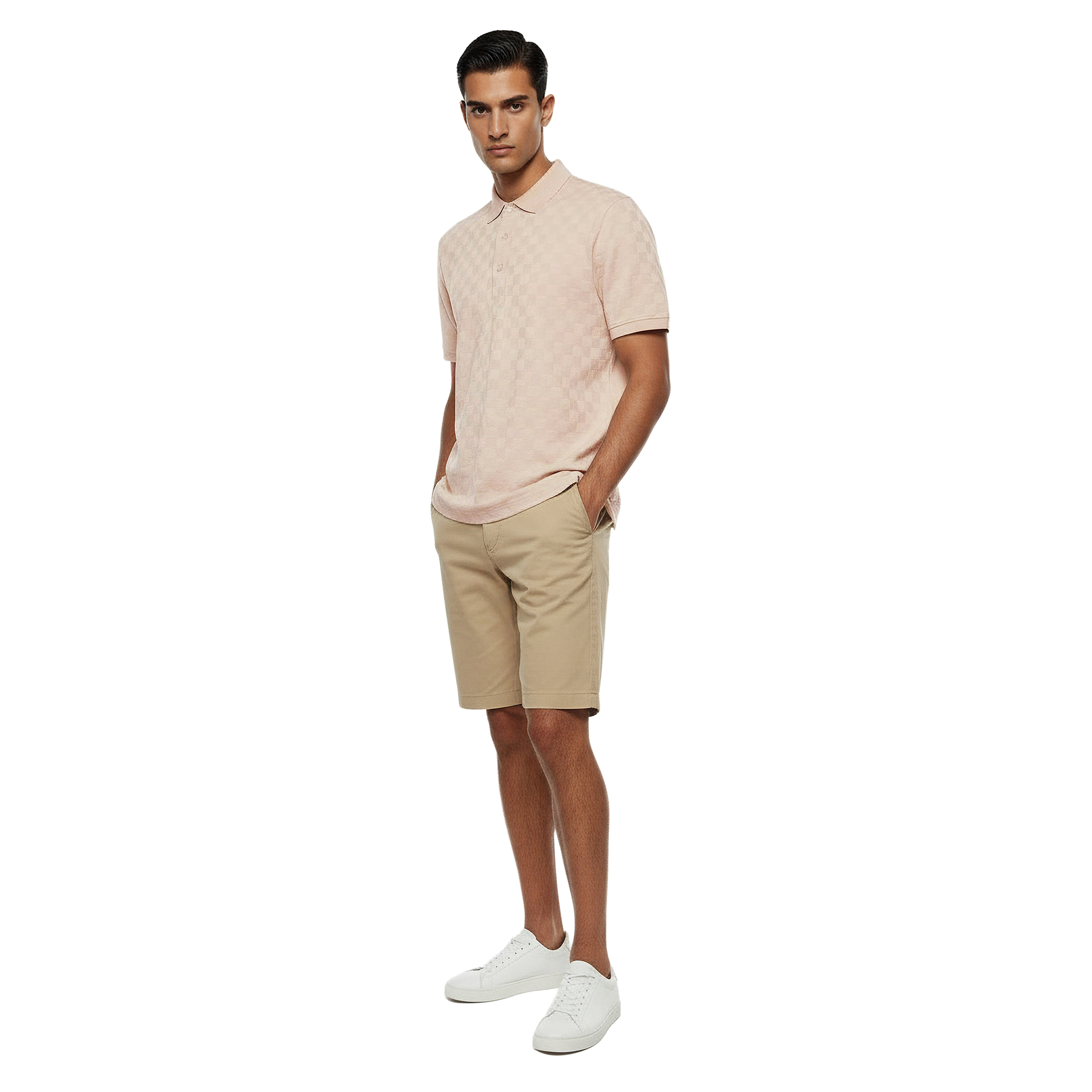 Iconic Men Short Sleeves Checked Polo T-shirt-men-clothing-tshirtsandpolos-polos-image-3