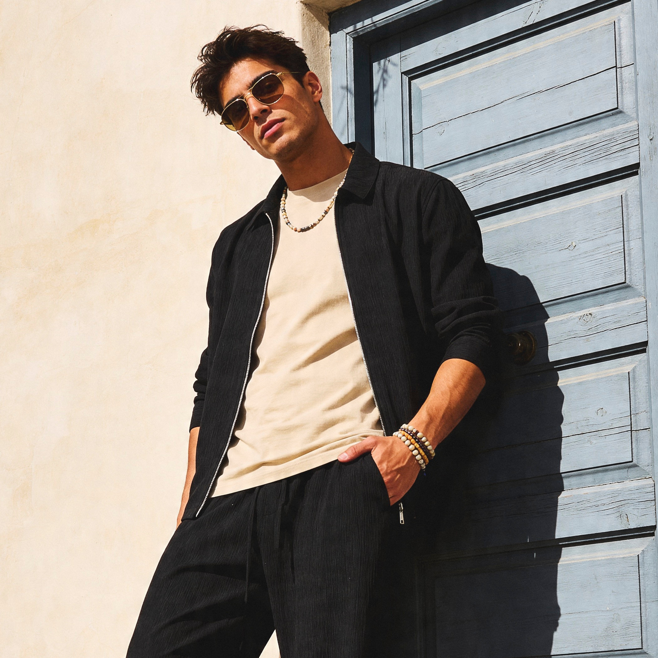 Iconic Men Regular Fit Collared Long Sleeves Crinkle Textured Shirt-men-clothing-shirts-image-1