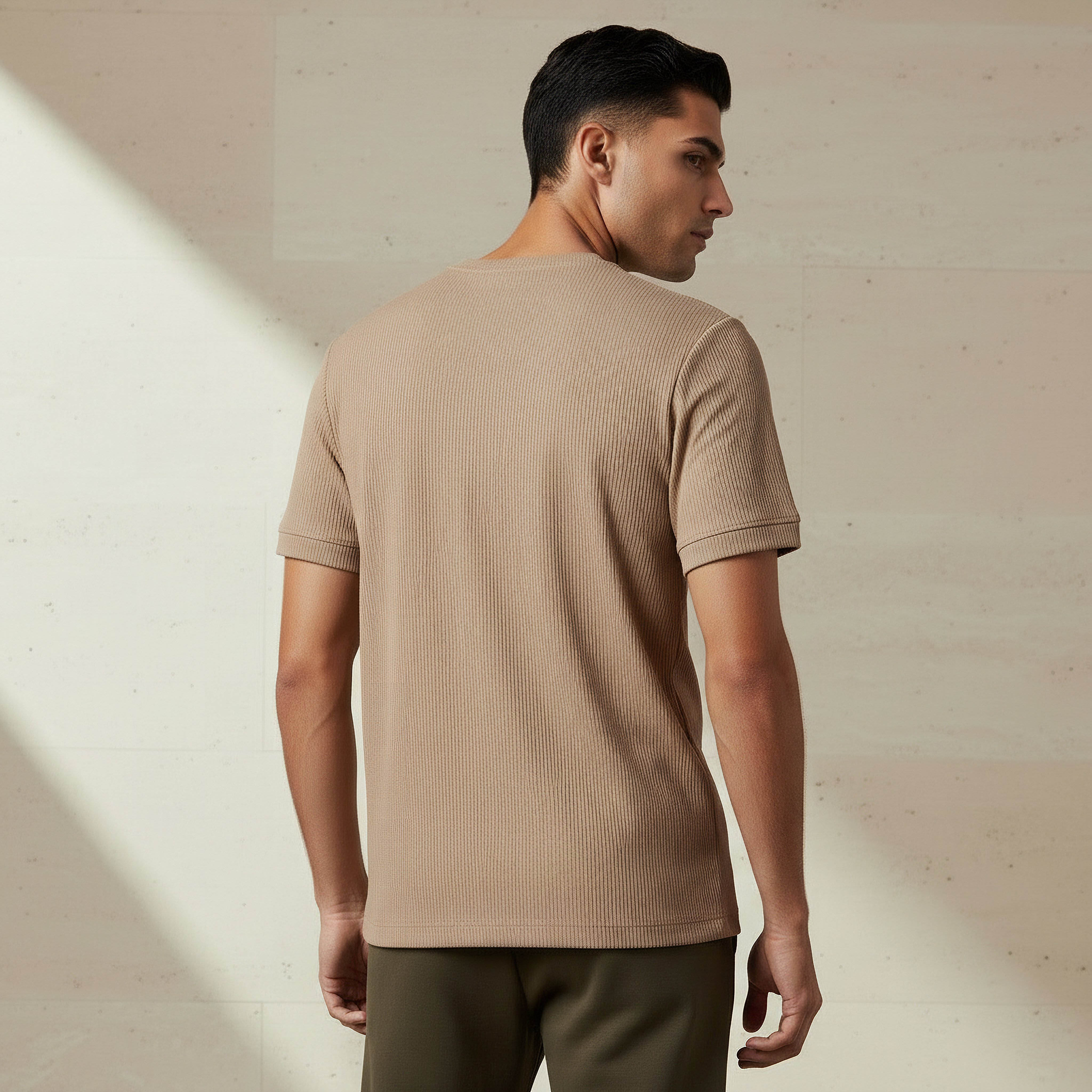 Iconic Men Regular Fit Crew Neck Short Sleeve Ribbed T-shirt-men-clothing-tshirtsandpolos-tshirts-image-3
