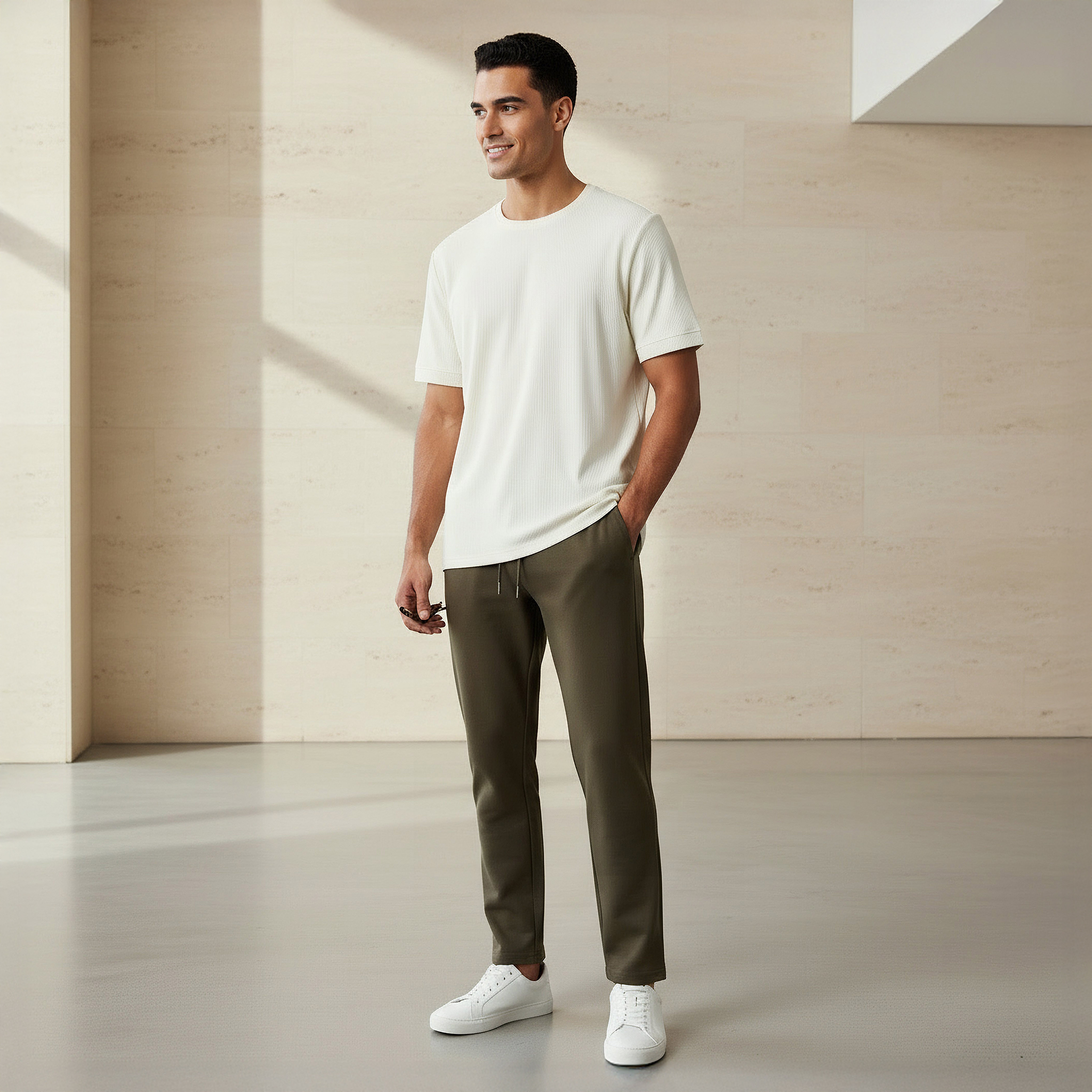 Iconic Men Regular Fit Crew Neck Short Sleeve Ribbed T-shirt-men-clothing-tshirtsandpolos-tshirts-image-2
