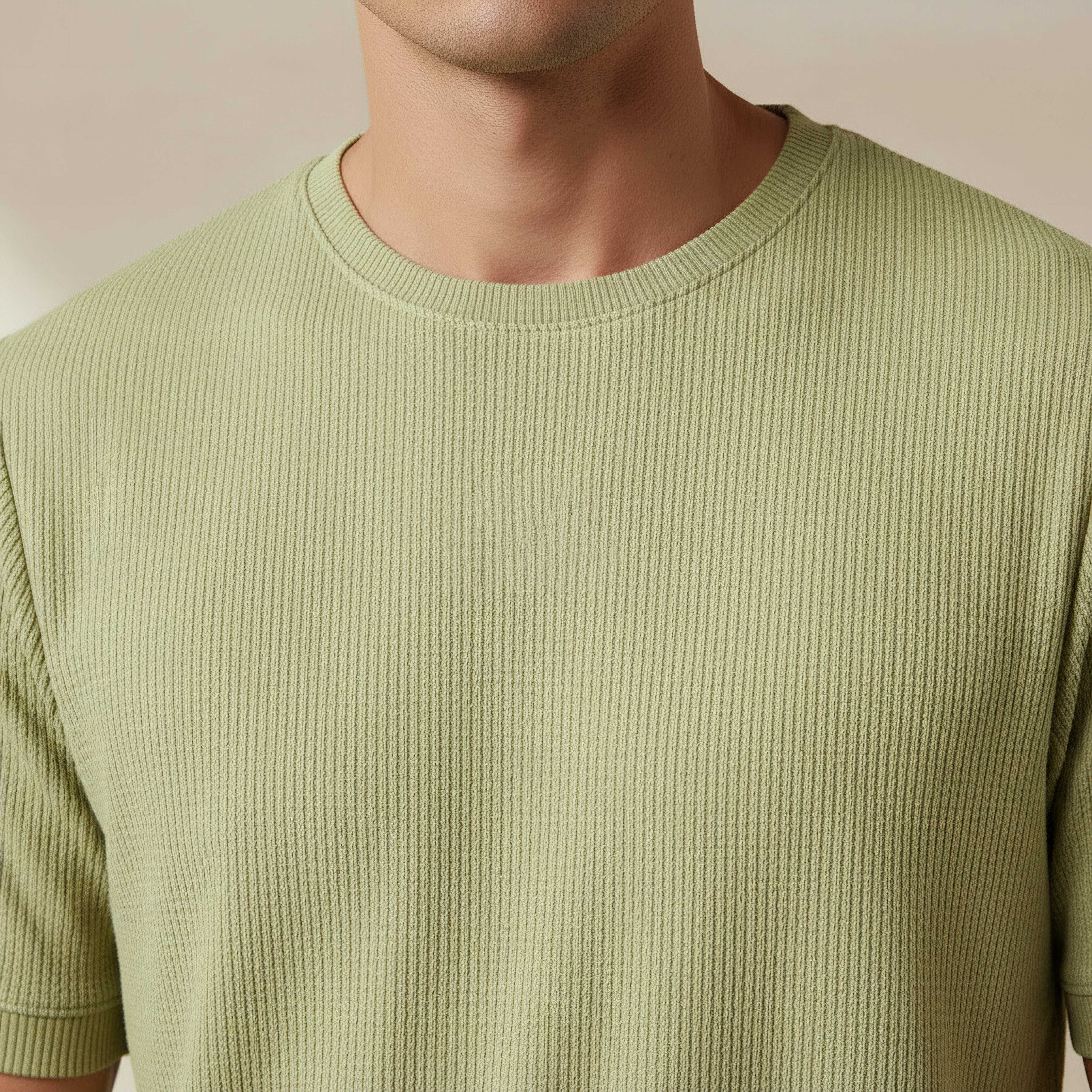 Iconic Men Regular Fit Crew Neck Short Sleeve Ribbed T-shirt-men-clothing-tshirtsandpolos-tshirts-image-4