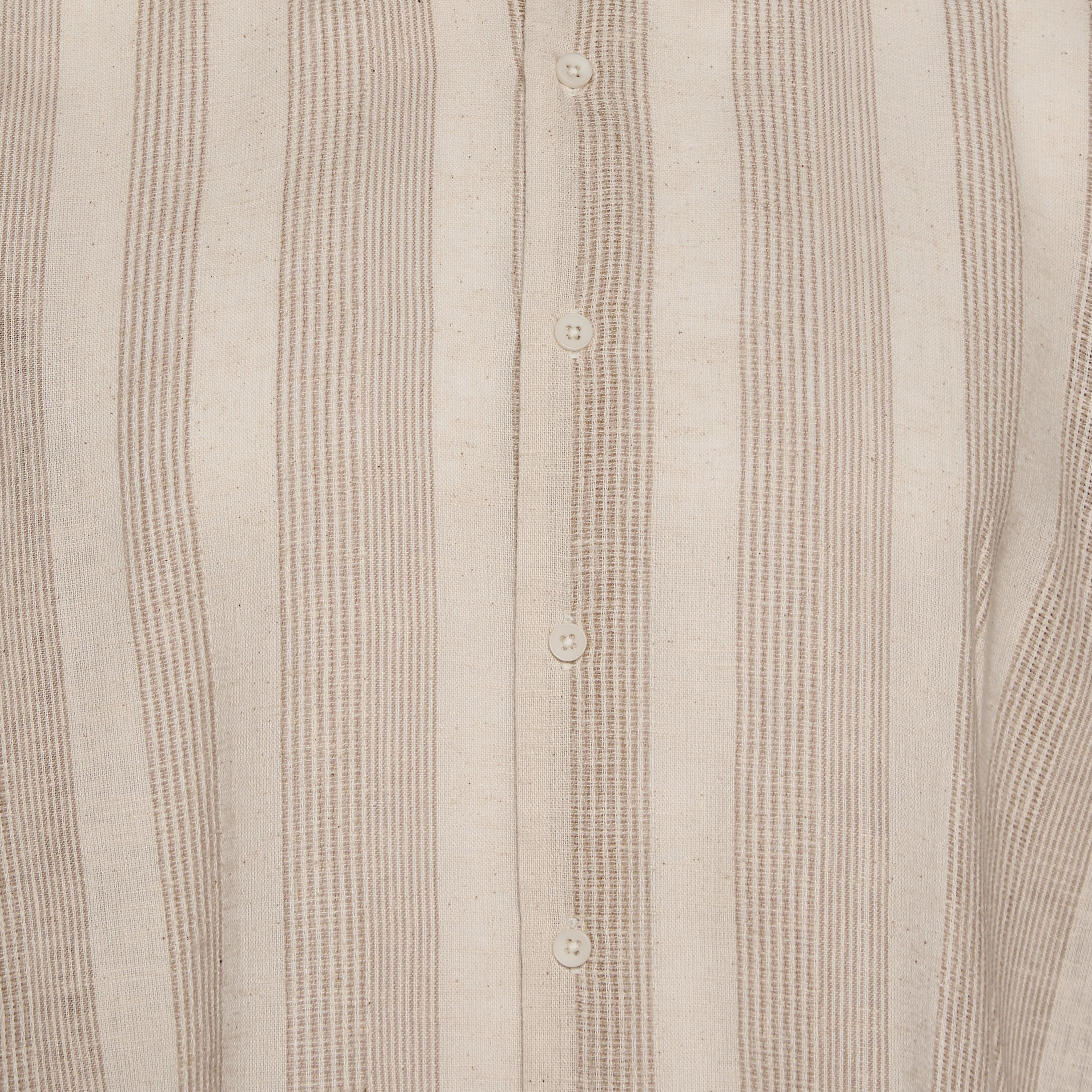 Iconic Men Regular Fit Collared Jacquard Striped Long Sleeves Shirt-men-clothing-shirts-image-3