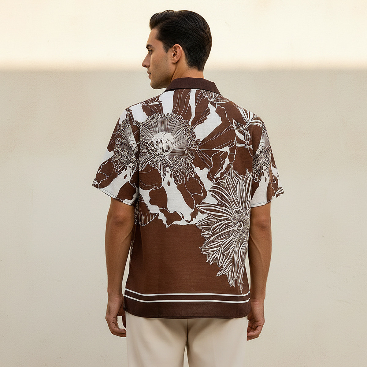 Iconic Men Regular Fit Collared Floral Print Short Sleeves Resort Shirt-men-clothing-shirts-image-4