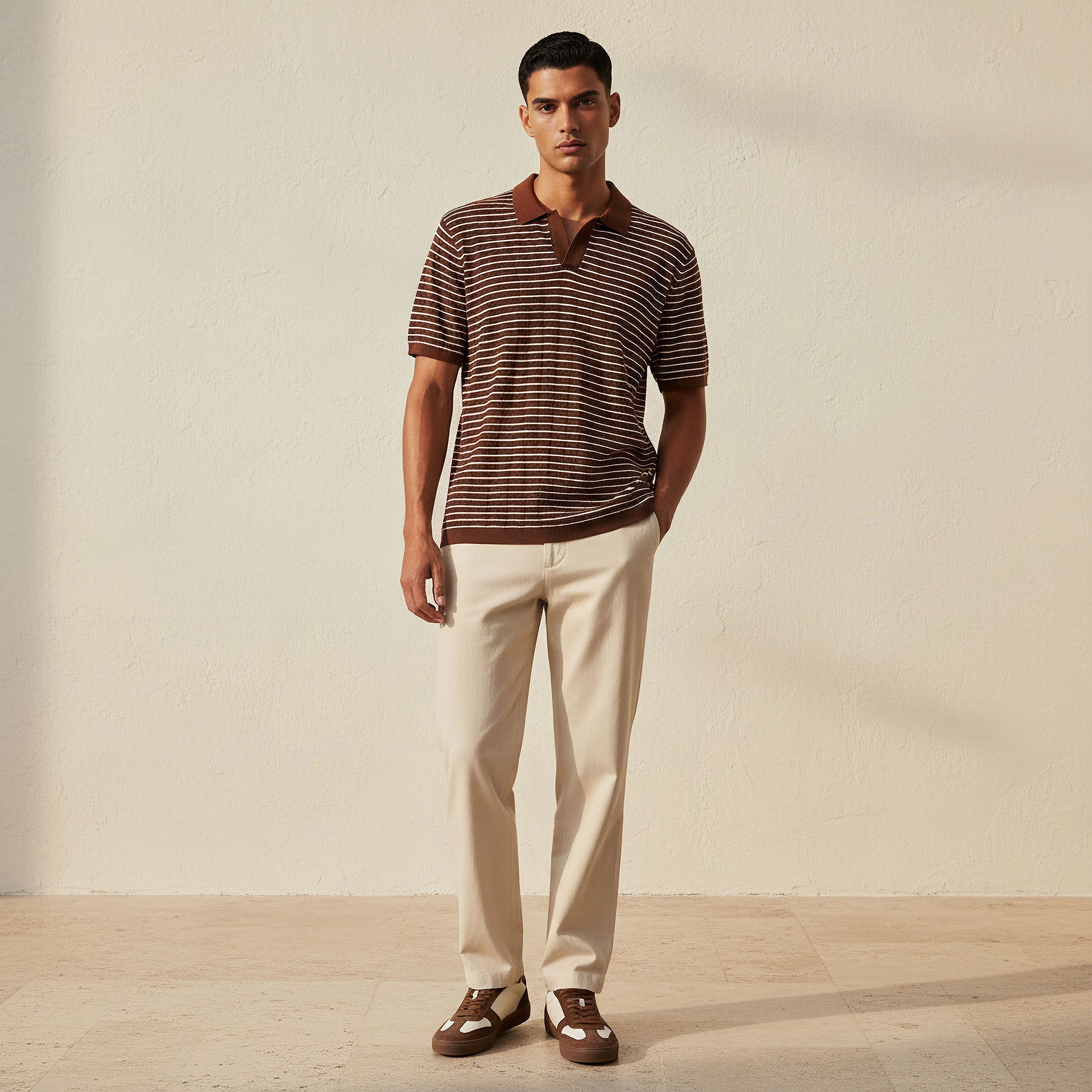 Iconic Men Short Sleeves Striped Johnny Collar Polo T-shirt-men-clothing-tshirtsandpolos-polos-image-3