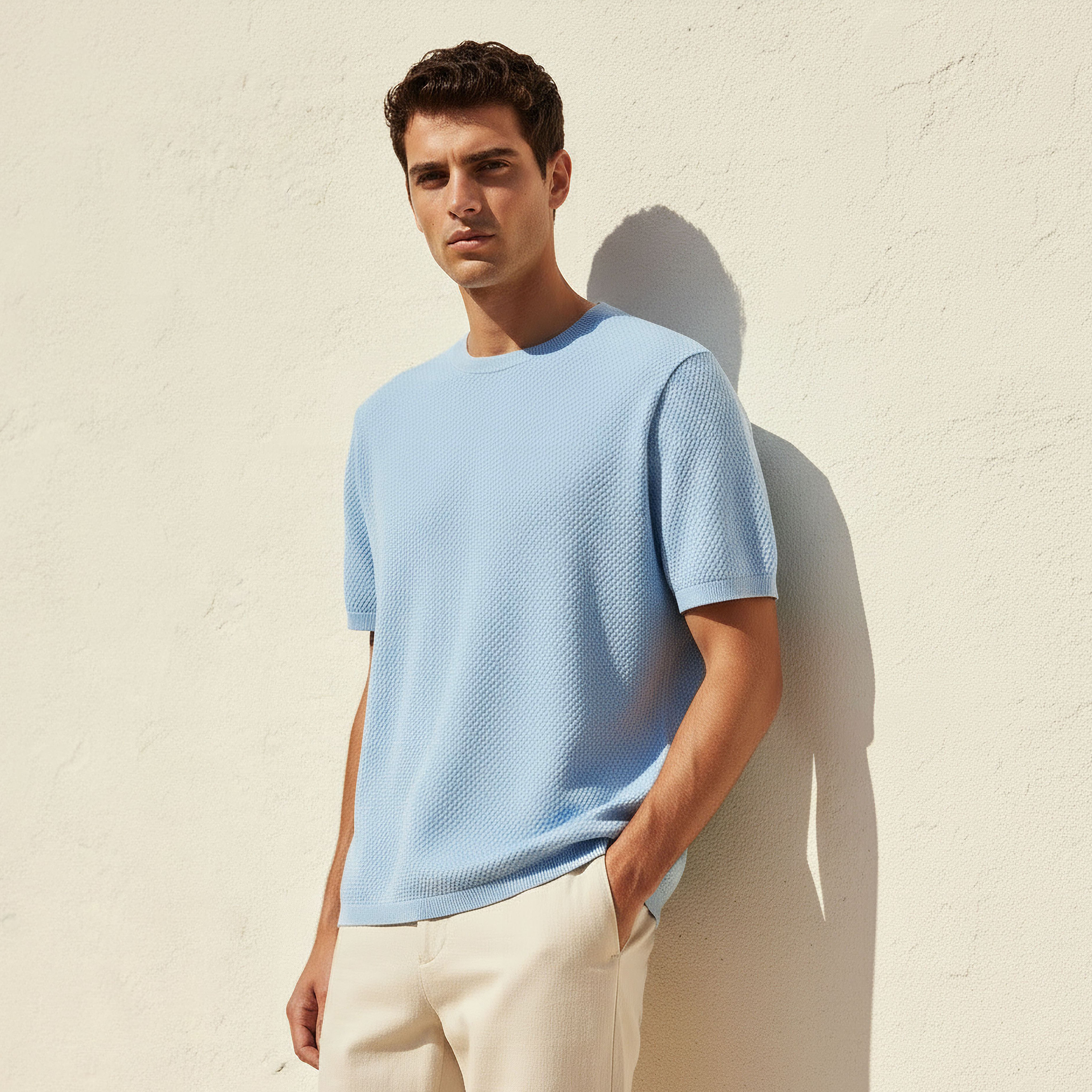 Iconic Men Regular Fit Crew Neck Short Sleeves Popcorn Textured T-shirt-PROMO_SP_OM_2FOR10_5_130625-image-1