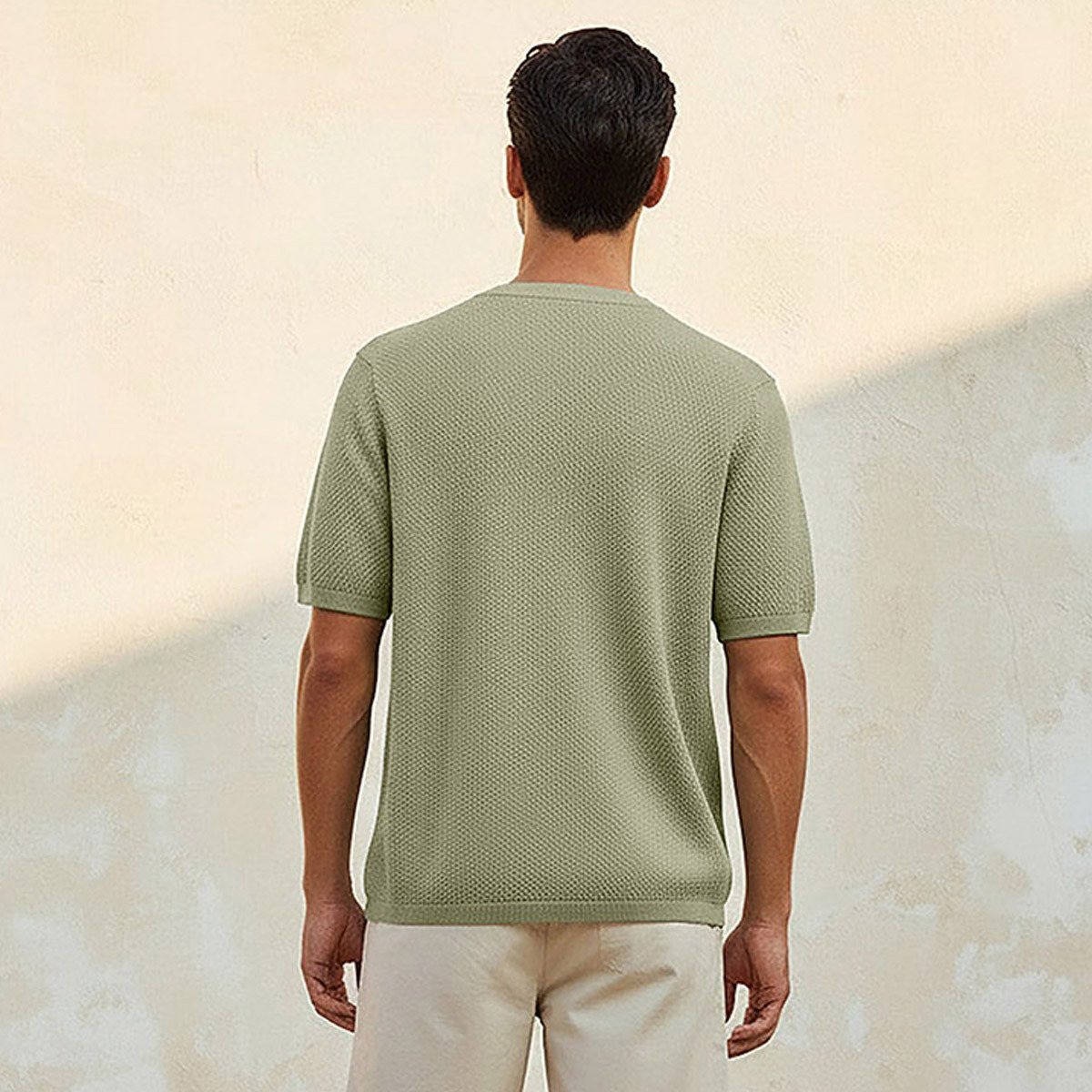 Iconic Men Regular Fit Crew Neck Short Sleeves Textured T-shirt-men-clothing-tshirtsandpolos-tshirts-image-4