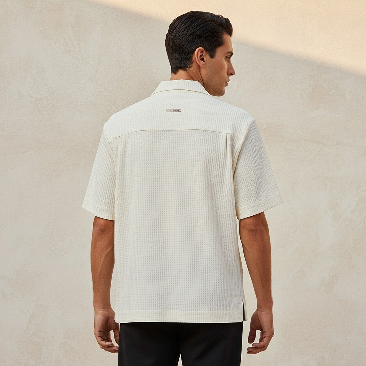 Splash Iconic Regular Fit Camp Collar Textured Short Sleeves Shirt-men-clothing-shirts-image-4