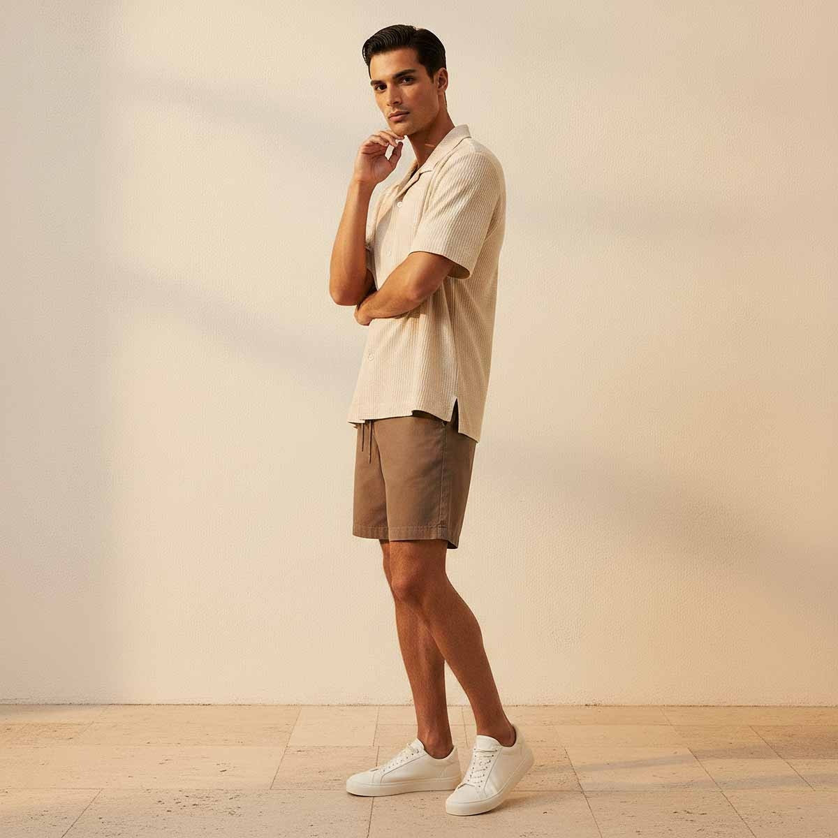 Splash Iconic Regular Fit Camp Collar Textured Short Sleeves Shirt-men-clothing-shirts-image-3