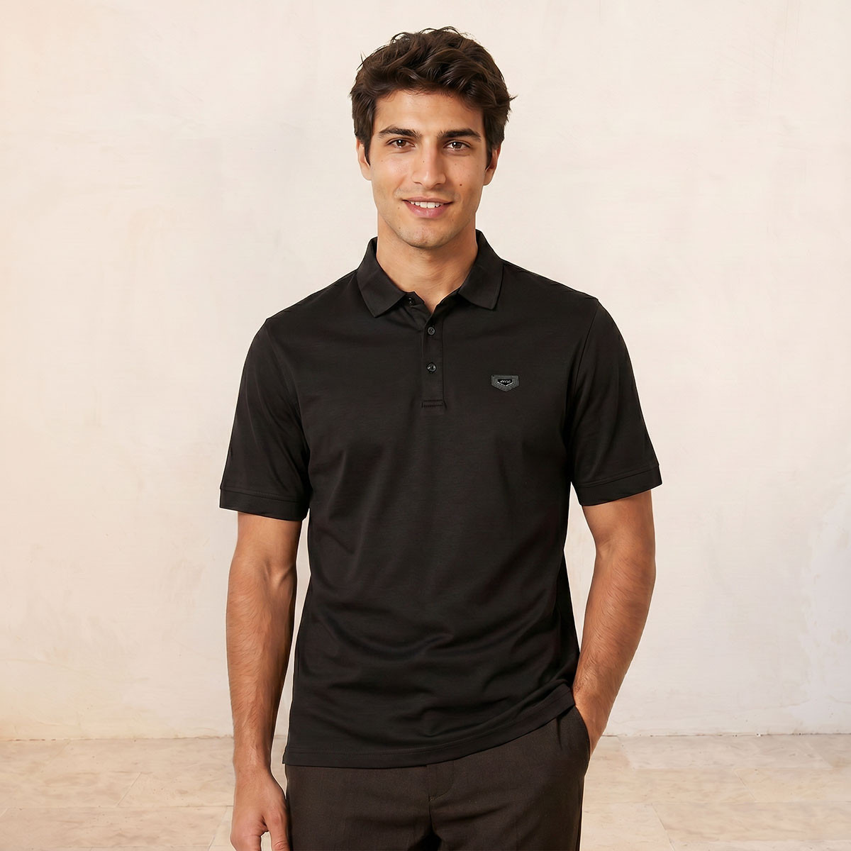 Splash Iconic Short Sleeves Applique Mercerised Polo T-Shirt-men-clothing-tshirtsandpolos-polos-image-1