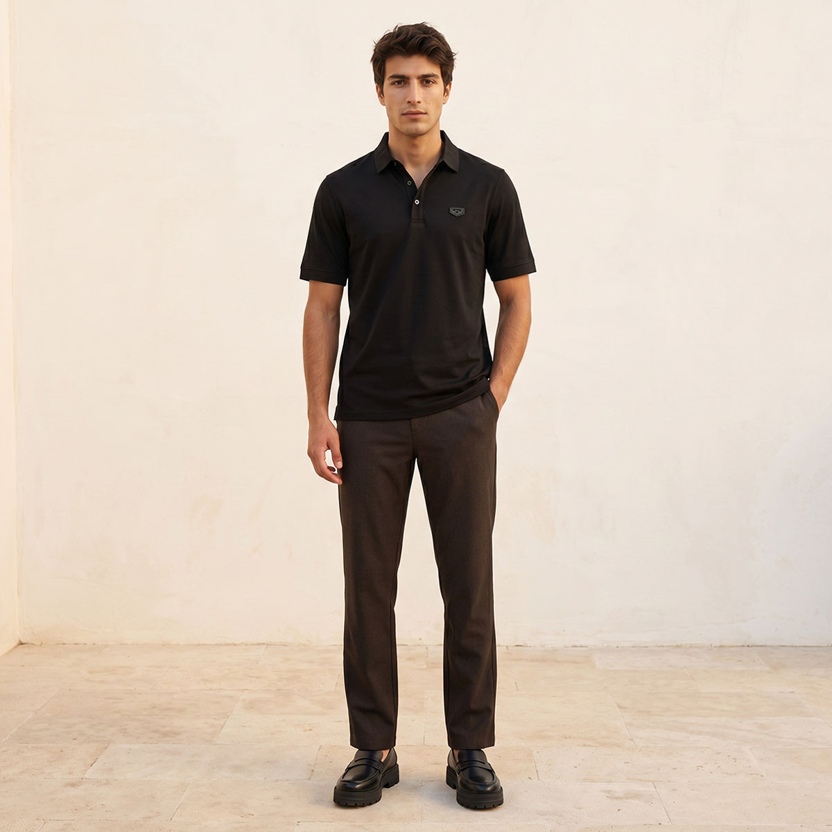 Splash Iconic Short Sleeves Applique Mercerised Polo T-Shirt-men-clothing-tshirtsandpolos-polos-image-3