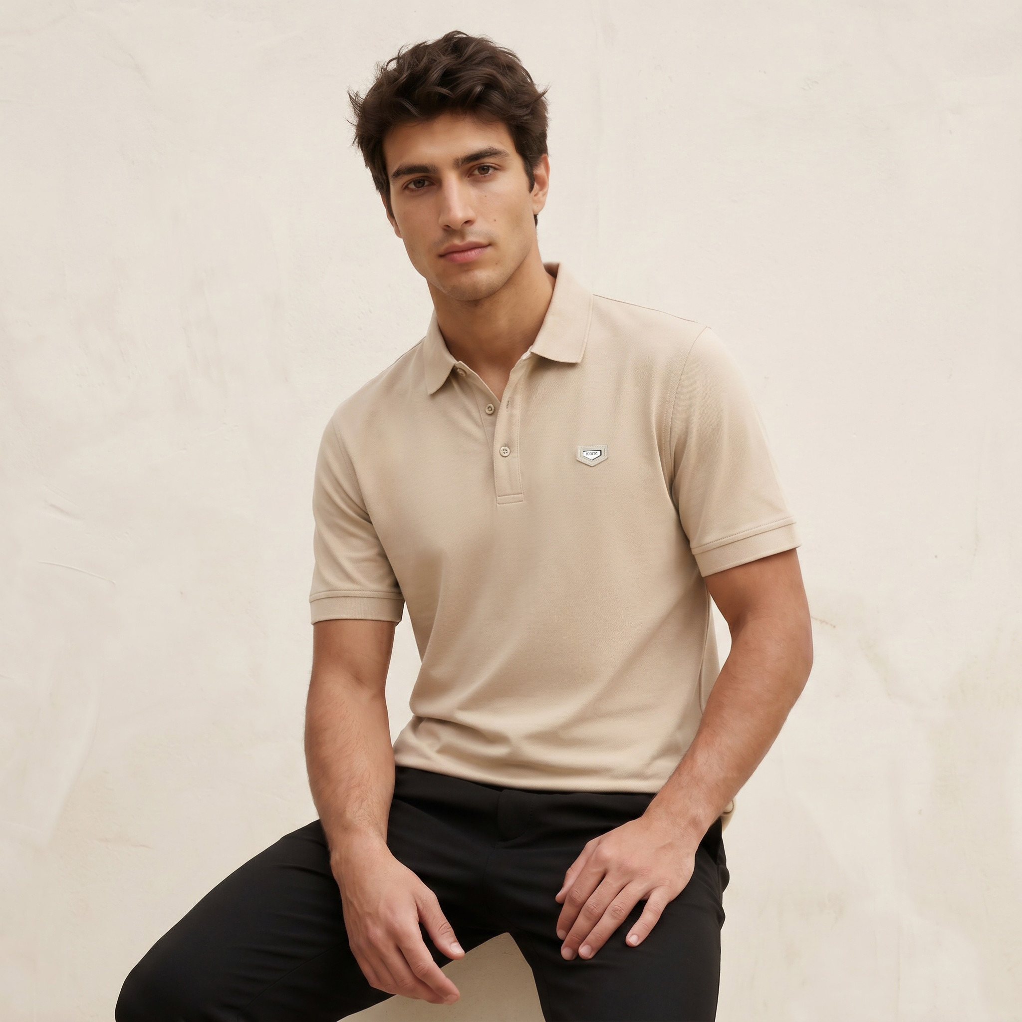 Splash Iconic Short Sleeves Applique Mercerised Polo T-Shirt-men-clothing-tshirtsandpolos-polos-image-1