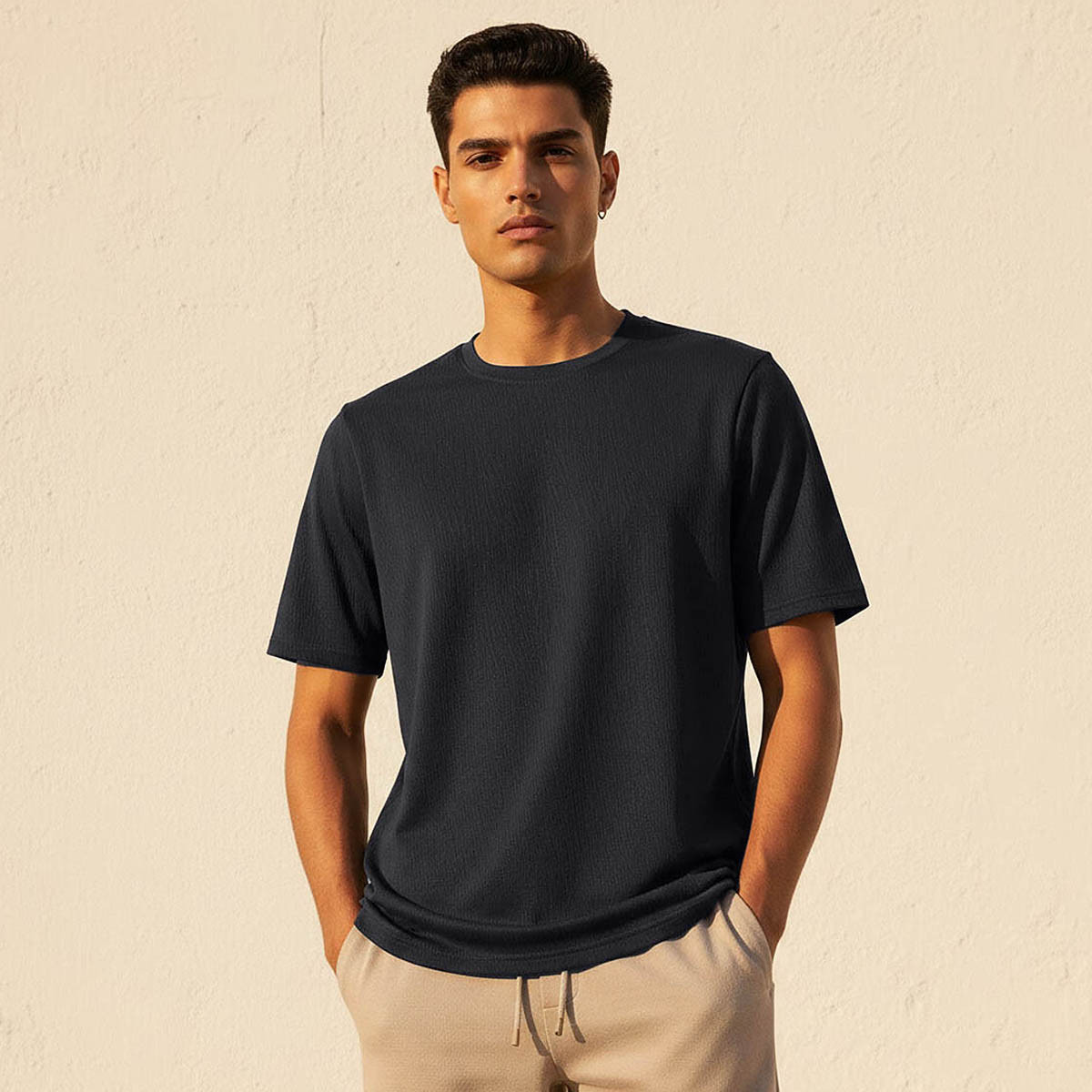 Splash Iconic Regular Fit Crew Neck Textured T-shirt-men-clothing-tshirtsandpolos-tshirts-image-1