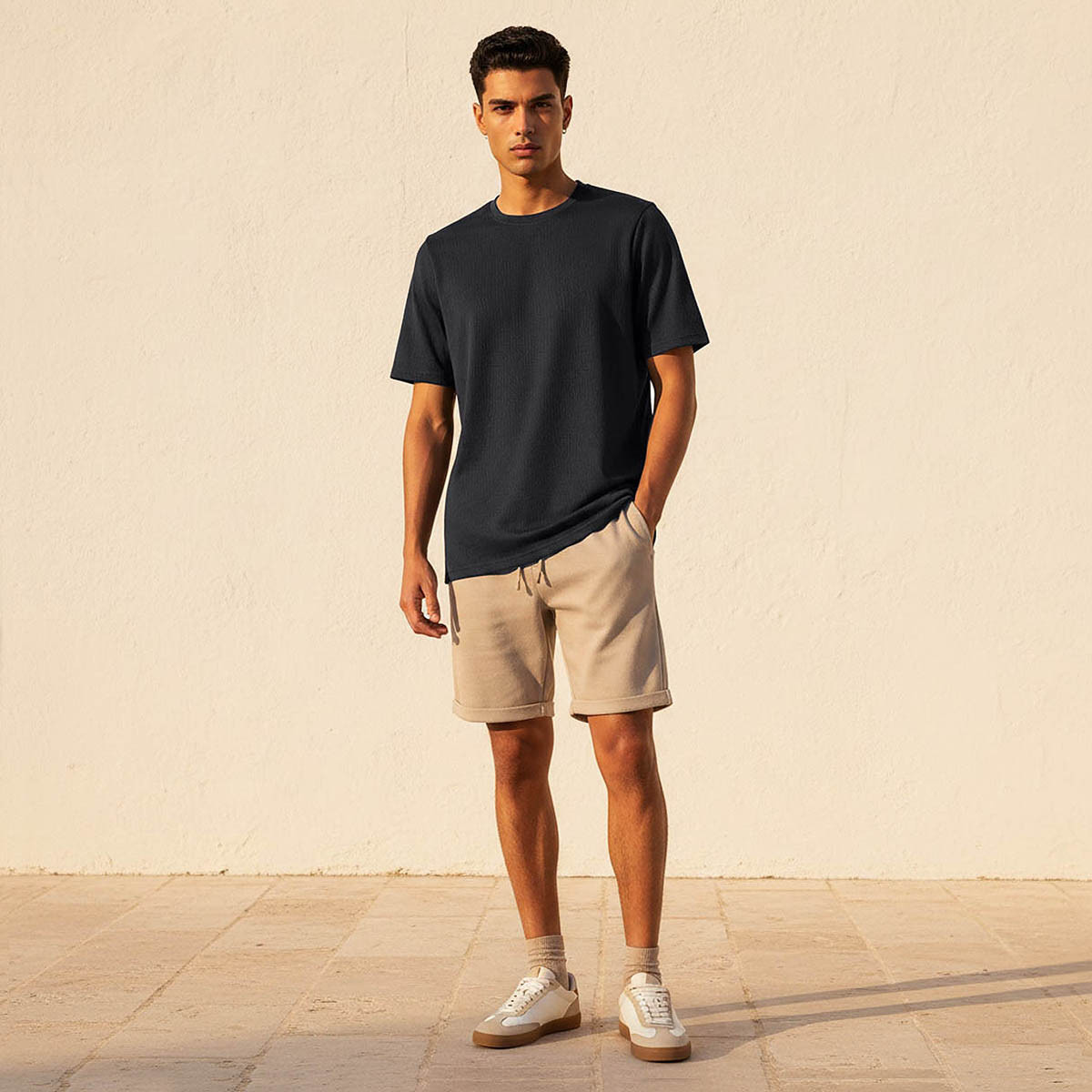 Splash Iconic Regular Fit Crew Neck Textured T-shirt-men-clothing-tshirtsandpolos-tshirts-image-3