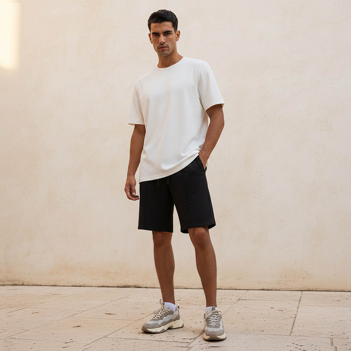 Iconic Men Regular Fit Crew Neck Short Sleeves Textured T-shirt-men-clothing-tshirtsandpolos-tshirts-image-3