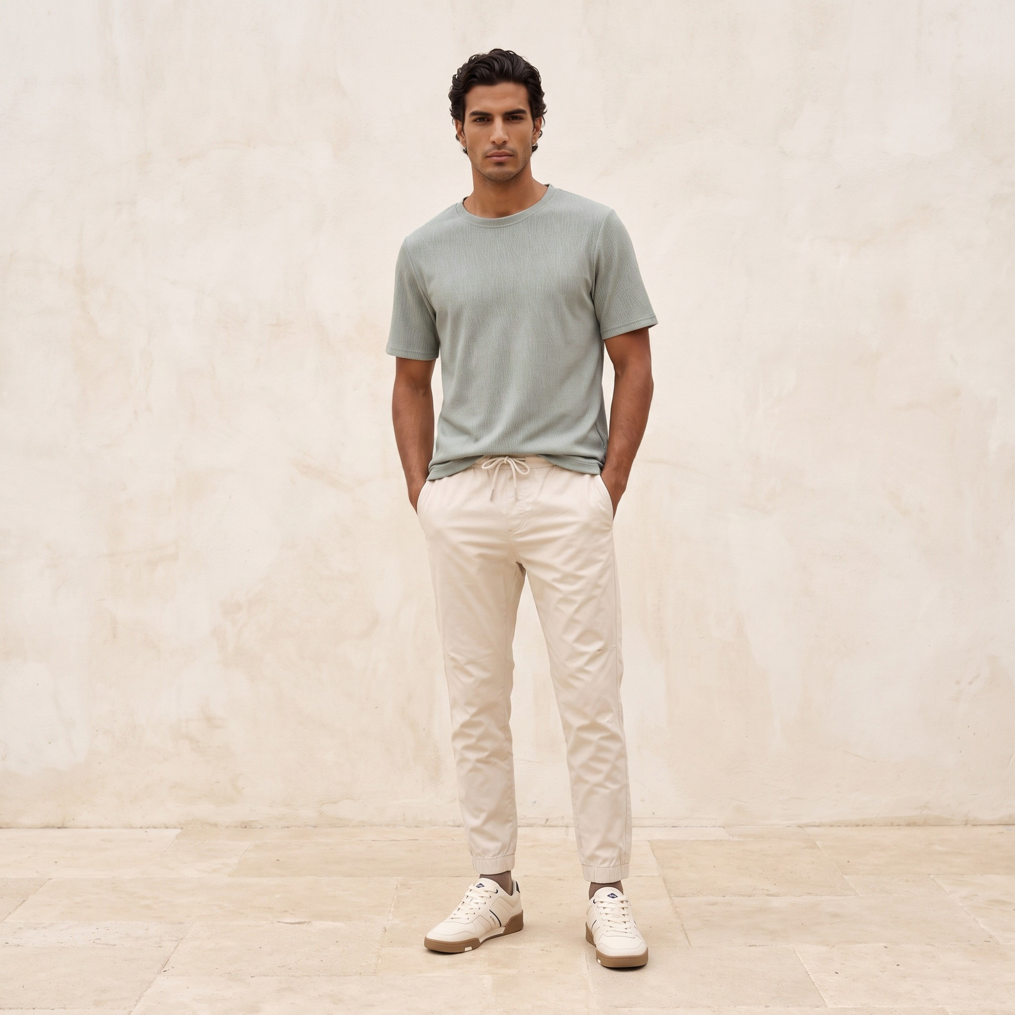 Iconic Men Regular Fit Crew Neck Short Sleeves Textured T-shirt-men-clothing-tshirtsandpolos-tshirts-image-3