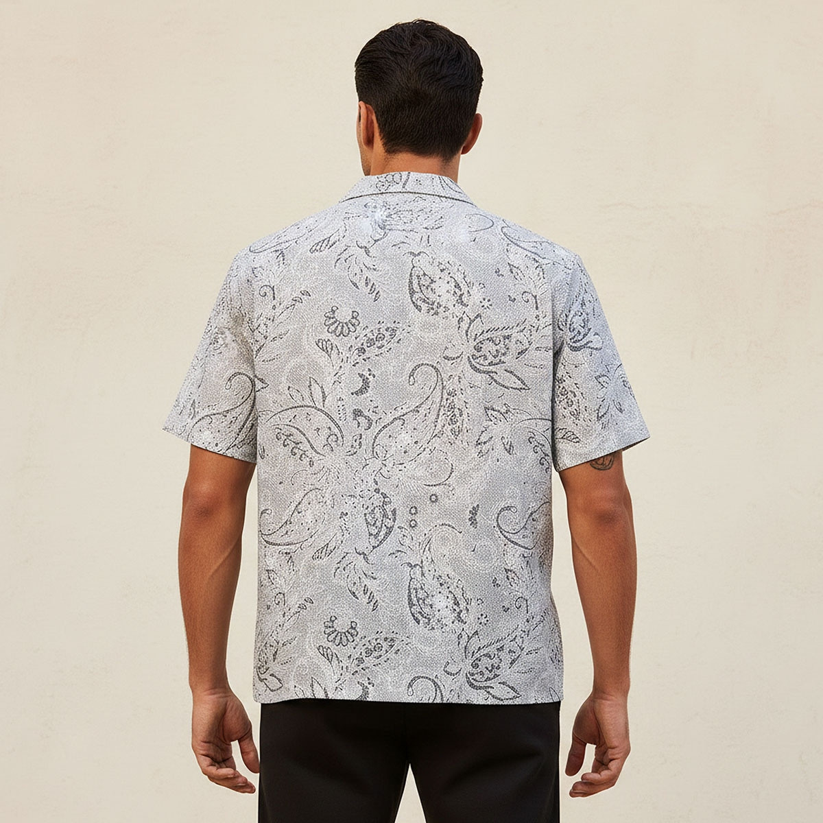 Splash Iconic Regular Fit Collared Popcorn Print Short Sleeves Shirt-men-clothing-shirts-image-4