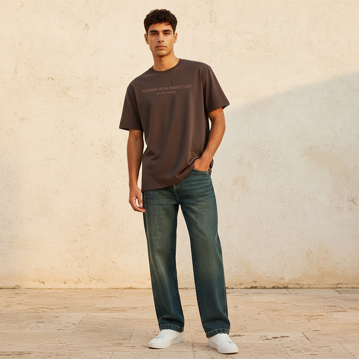 Iconic Men Regular Fit Crew Neck Short Sleeves Slogan Print T-shirt-men-clothing-tshirtsandpolos-tshirts-image-3