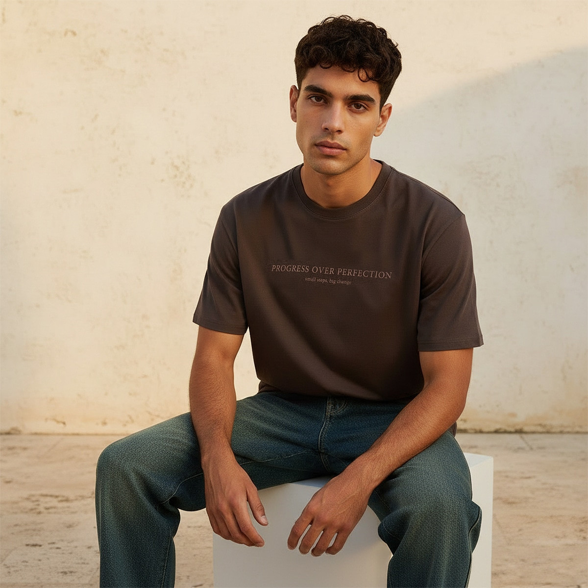 Iconic Men Regular Fit Crew Neck Short Sleeves Slogan Print T-shirt-men-clothing-tshirtsandpolos-tshirts-image-5