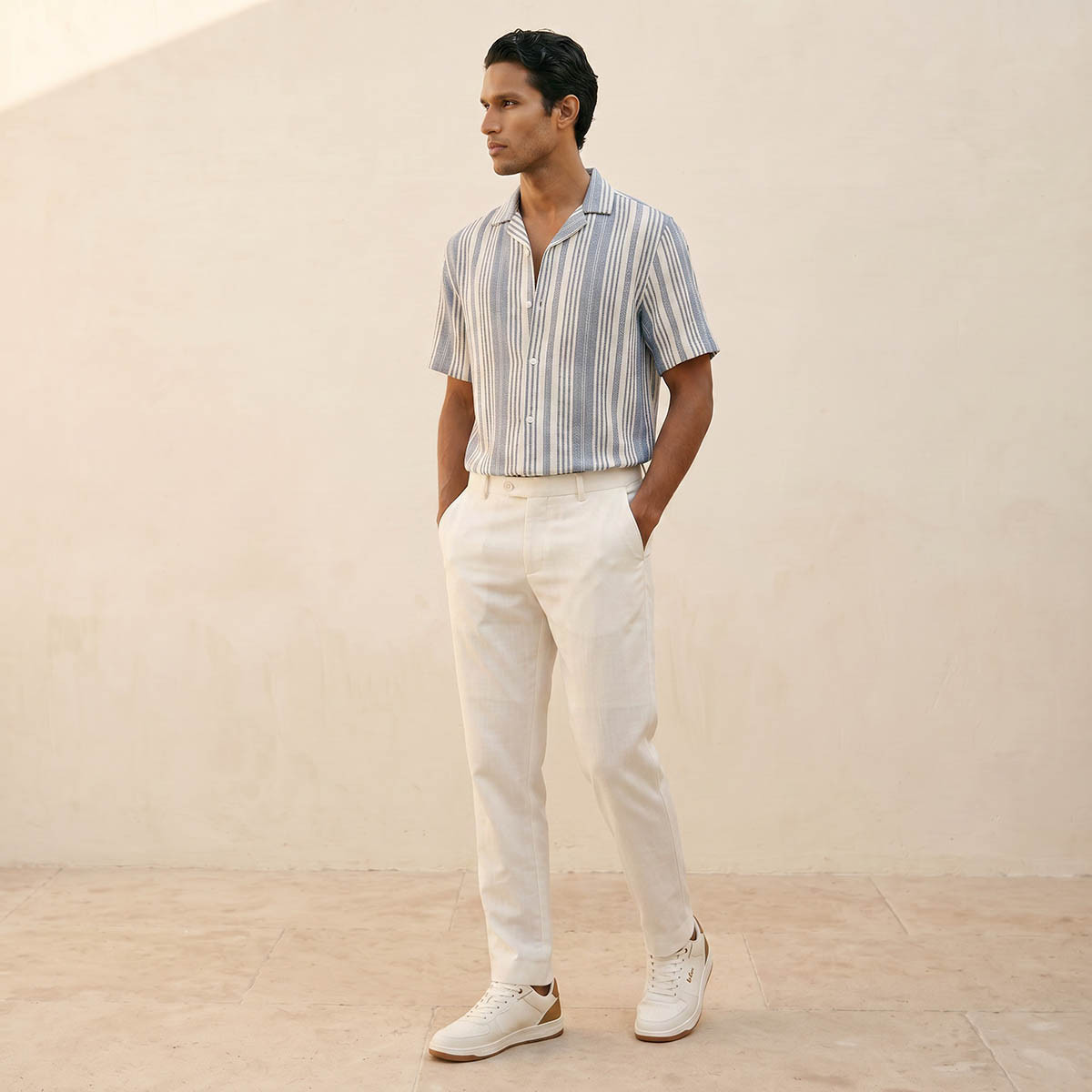 Splash Smart Regular Fit Camp Collar Striped Short Sleeves Shirt-men-clothing-shirts-image-3