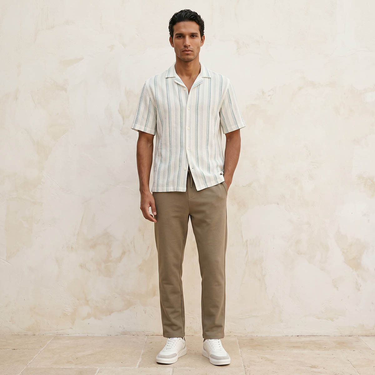 Splash Smart Regular Fit Camp Collar Striped Short Sleeves Shirt-men-clothing-shirts-image-3
