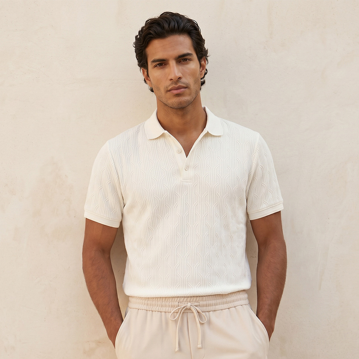 Iconic Short Sleeves Textured Polo T-shirt-men-clothing-tshirtsandpolos-polos-image-1