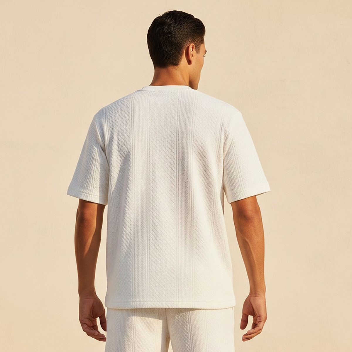 Iconic Men Regular Fit Crew Neck Short Sleeves Textured T-shirt-men-clothing-tshirtsandpolos-tshirts-image-4