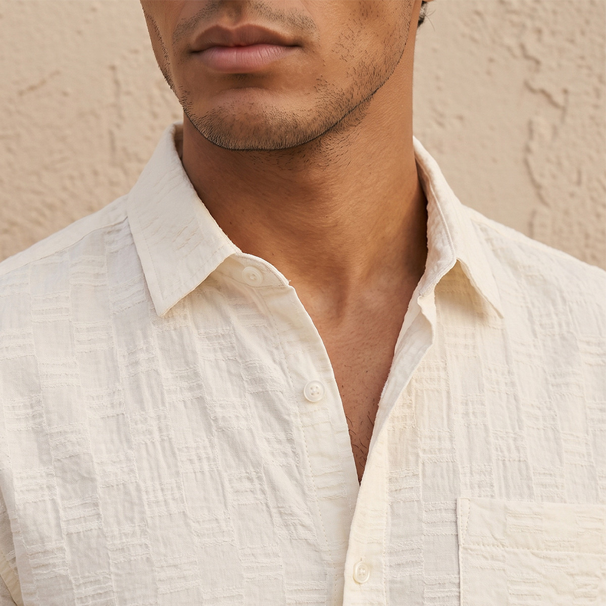 Splash Iconic Regular Fit Spread Collar Jacquard Short Sleeves Shirt-men-clothing-shirts-image-5