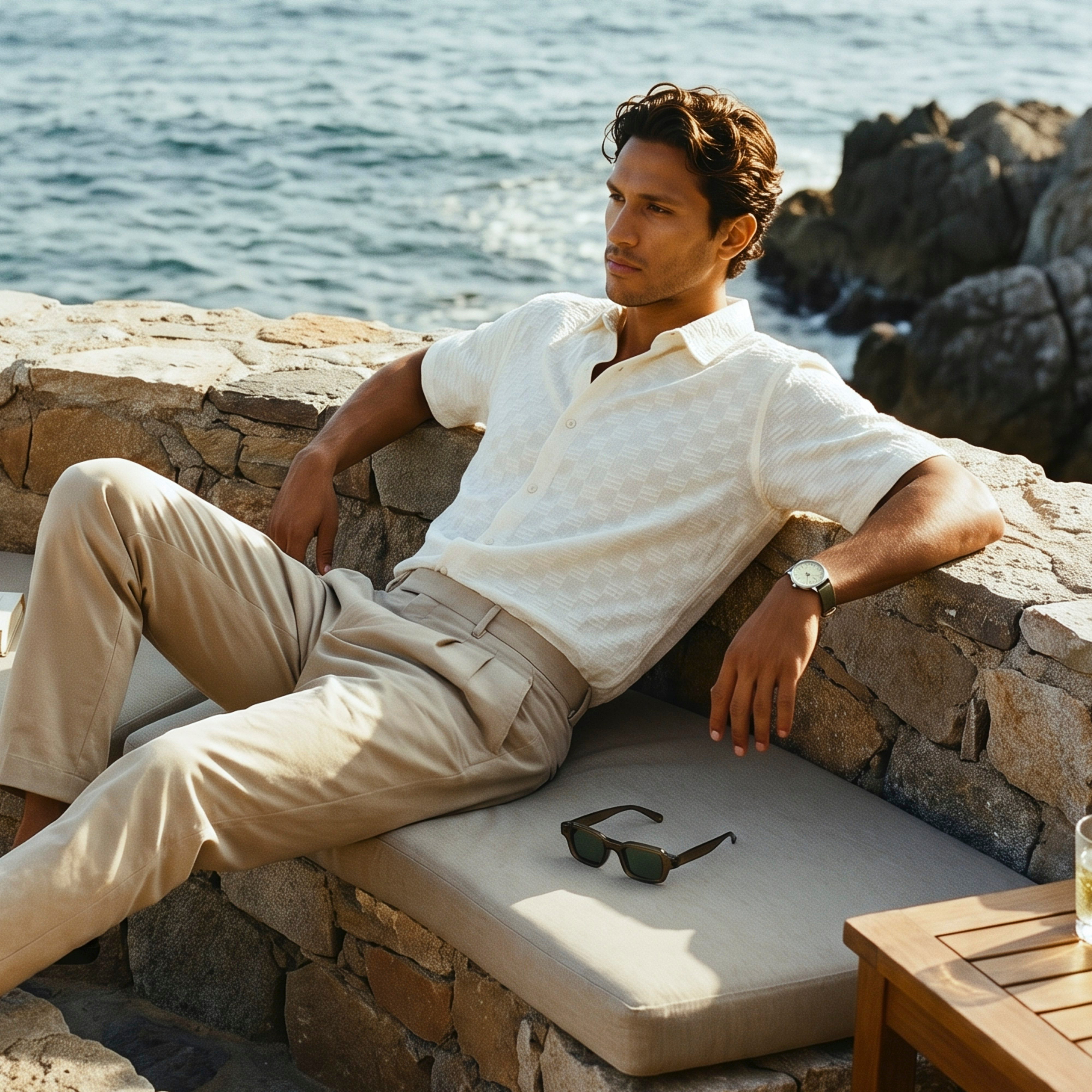 قميص جاكار بقصة عادية وياقة عريضة وأكمام قصيرة من سبلاش آيكونيك-men-clothing-shirts-image-6