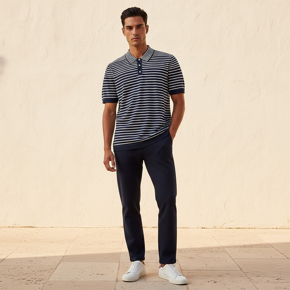 Splash Iconic Short Sleeves Striped Polo T-shirt-men-clothing-tshirtsandpolos-polos-image-3