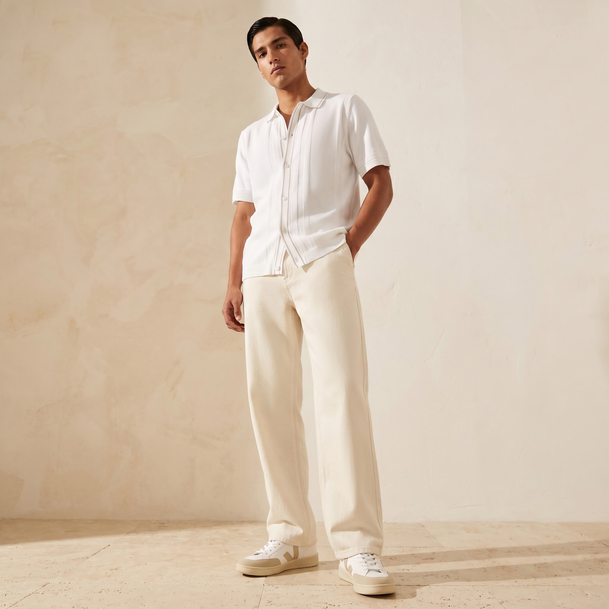 Iconic Regular Fit Collared Textured Short Sleeves Shirt-men-clothing-shirts-image-3