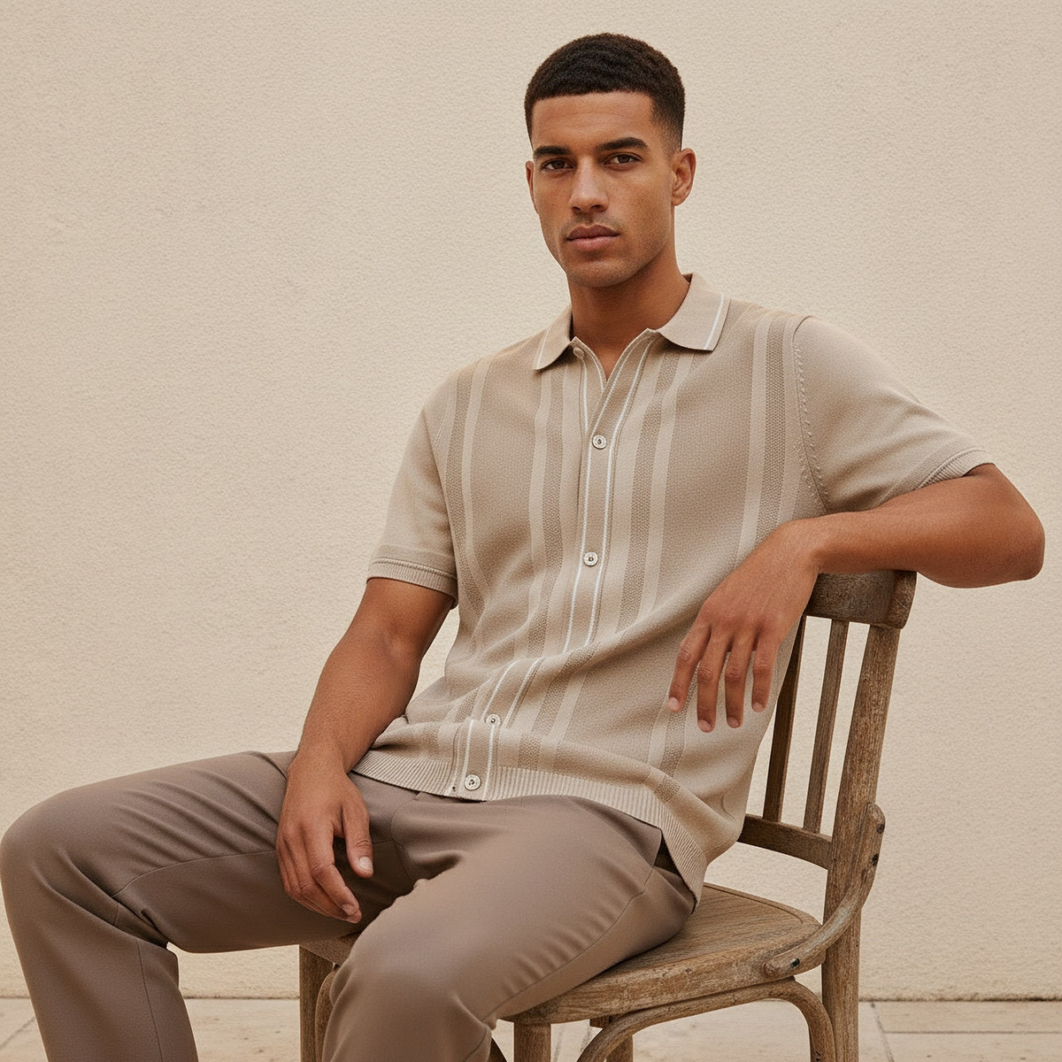 Iconic Regular Fit Collared Textured Short Sleeves Shirt-men-clothing-shirts-image-5