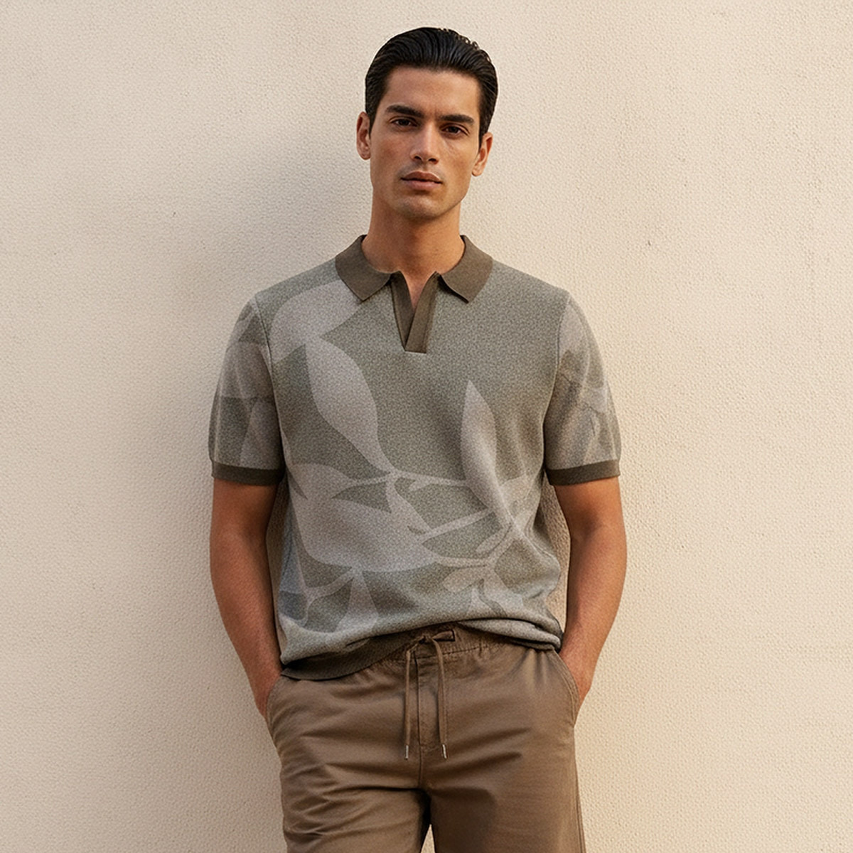 تيشيرت بولو جاكار بأكمام قصيرة من سبلاش آيكونيك-men-clothing-tshirtsandpolos-polos-image-1