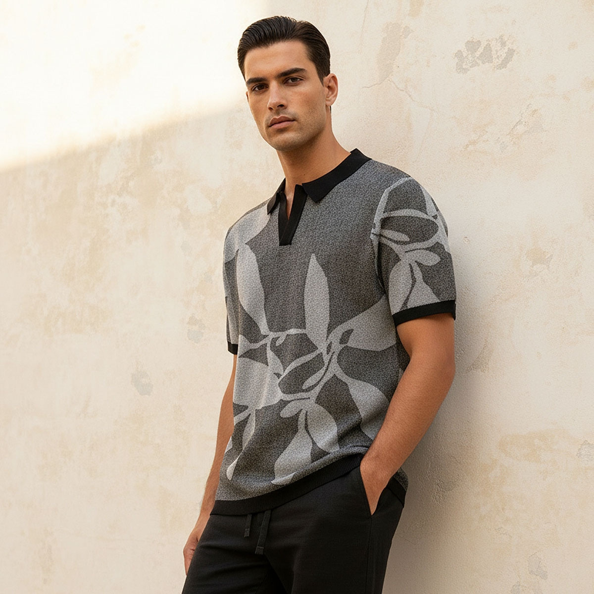 Splash Iconic Short Sleeves Jacquard Polo T-shirt-men-clothing-tshirtsandpolos-polos-image-1