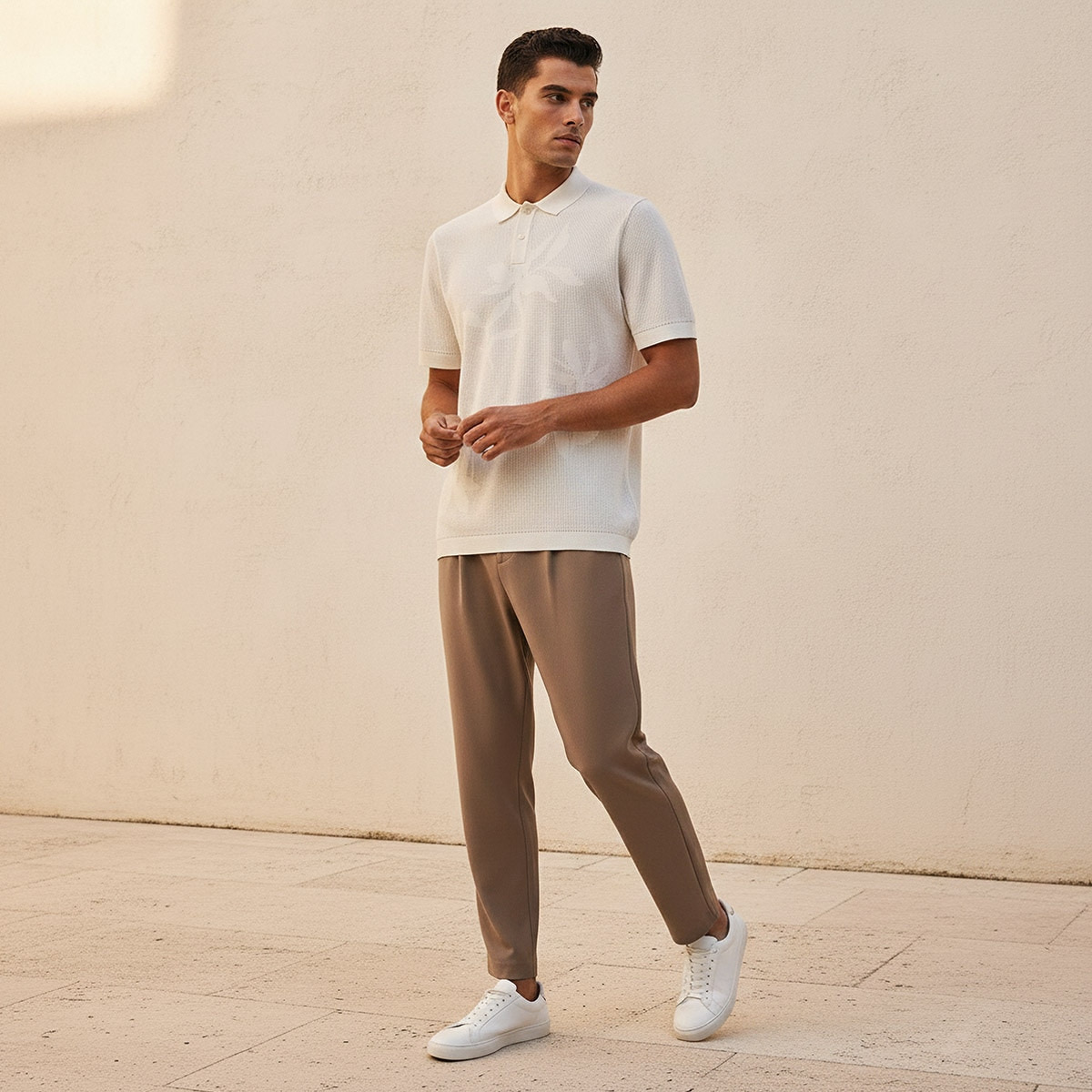 تيشيرت بولو جاكار بأكمام قصيرة من آيكونيك-men-clothing-tshirtsandpolos-polos-image-3