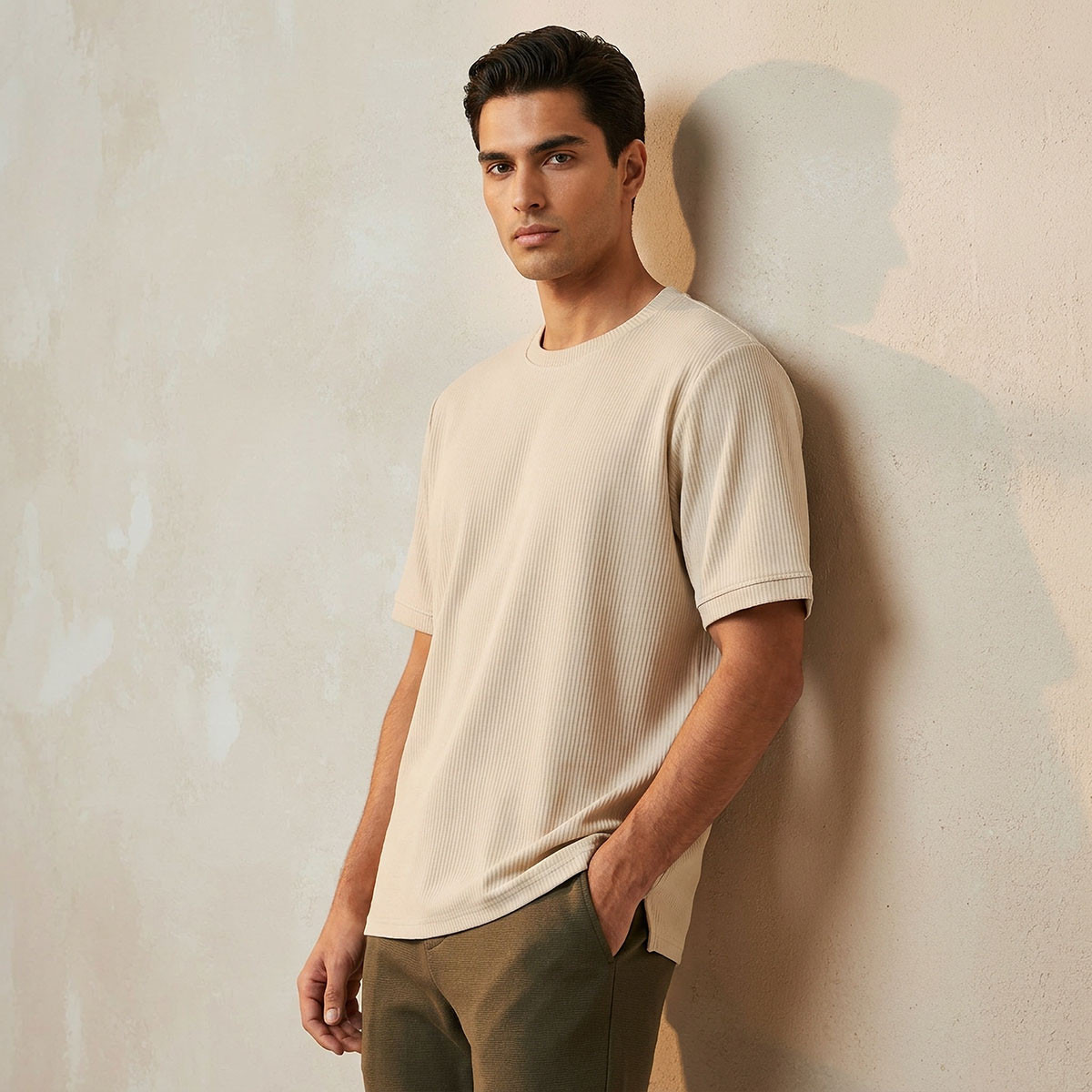 Iconic Crew Neck Short Sleeves Textured T-shirt-men-clothing-tshirtsandpolos-tshirts-image-1