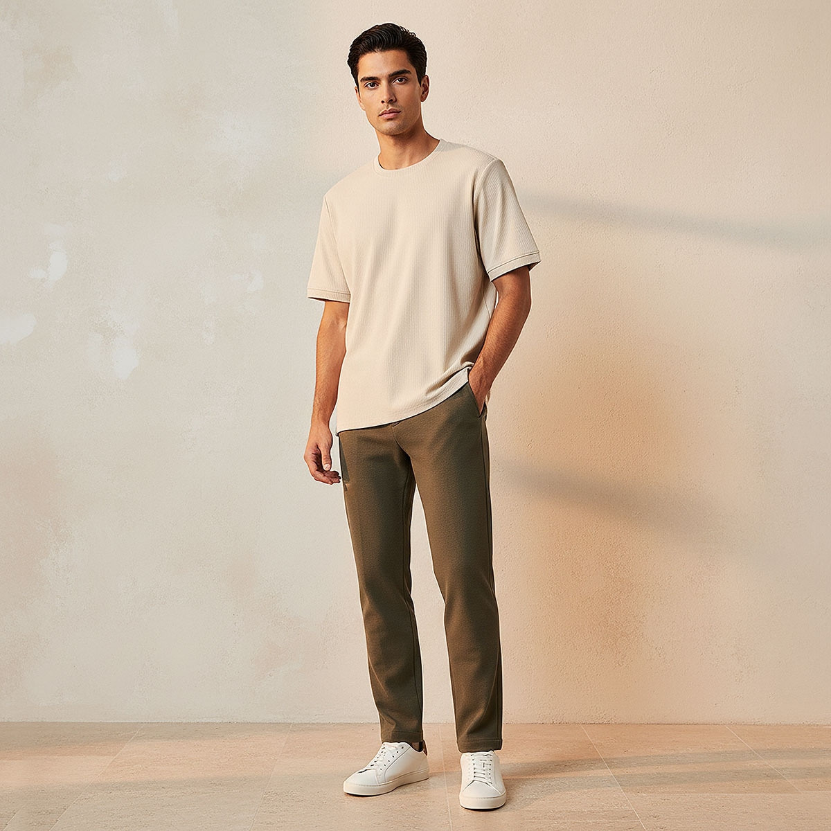 Iconic Crew Neck Short Sleeves Textured T-shirt-men-clothing-tshirtsandpolos-tshirts-image-3