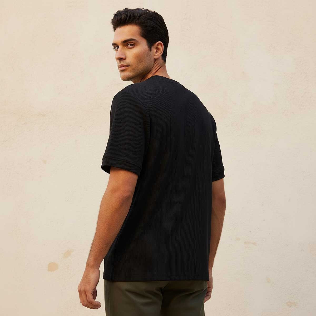 Iconic Crew Neck Short Sleeves Textured T-shirt-men-clothing-tshirtsandpolos-tshirts-image-4