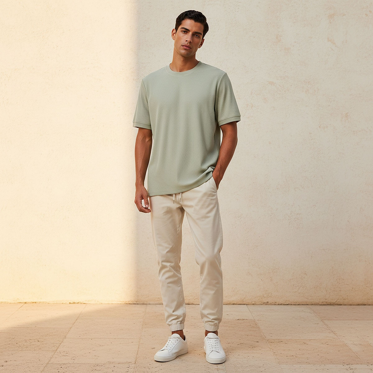 Iconic Crew Neck Short Sleeves Textured T-shirt-men-clothing-tshirtsandpolos-tshirts-image-3