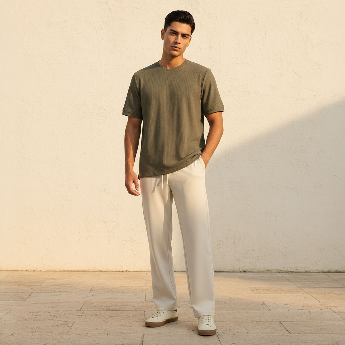 Iconic Crew Neck Short Sleeves Textured T-shirt-men-clothing-tshirtsandpolos-tshirts-image-3