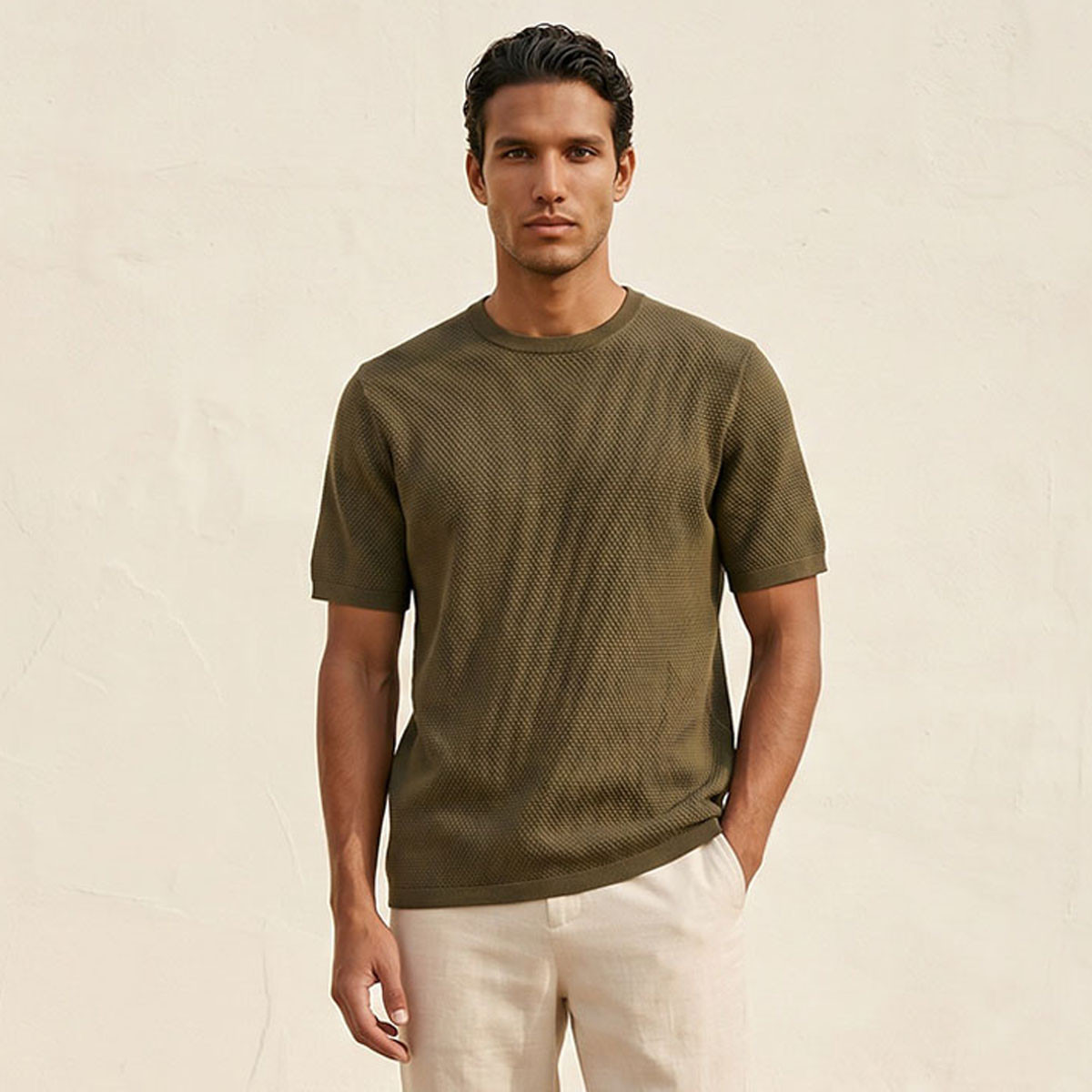Splash Iconic Crew Neck Popcorn Textured T-shirt-men-clothing-tshirtsandpolos-tshirts-image-1
