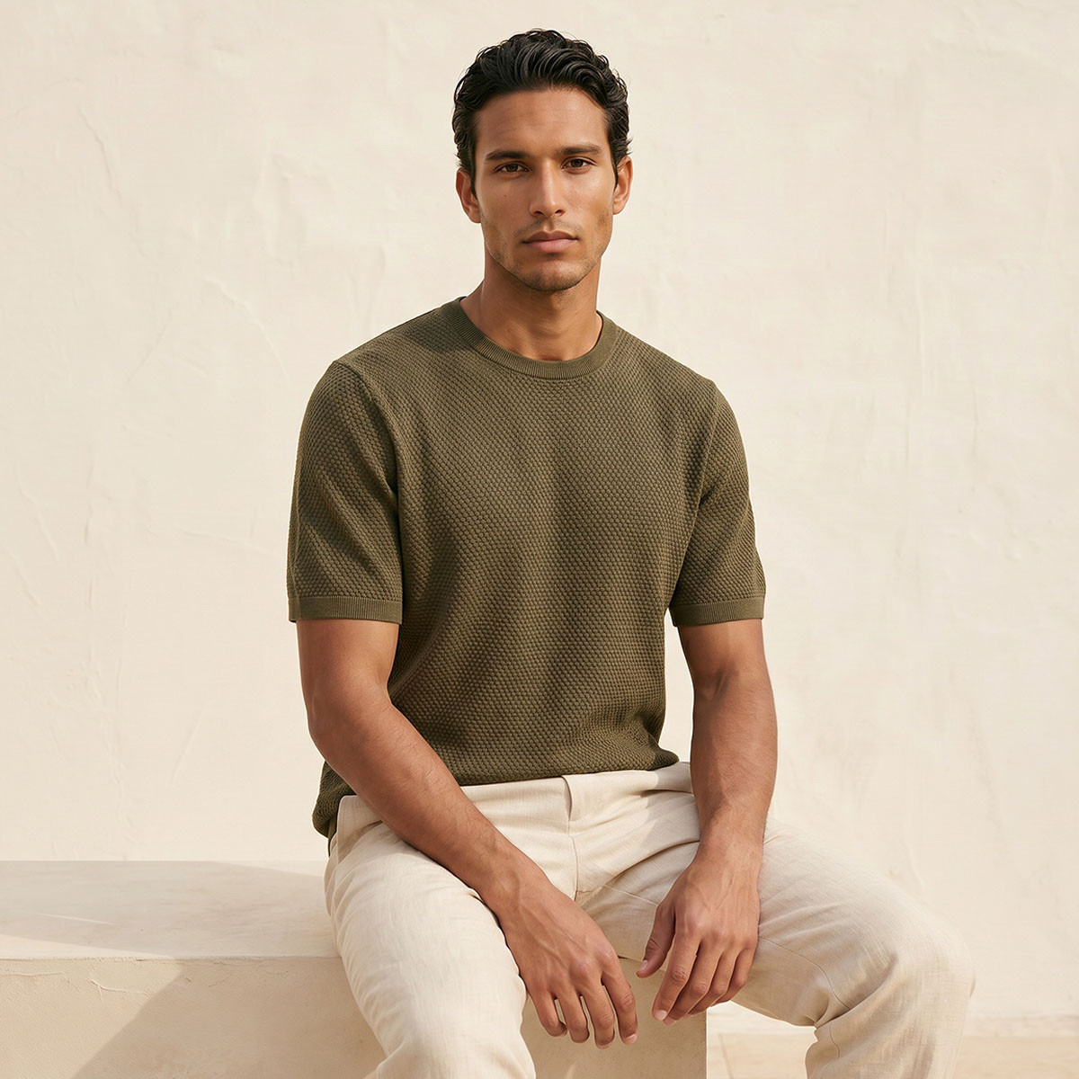 Splash Iconic Crew Neck Popcorn Textured T-shirt-men-clothing-tshirtsandpolos-tshirts-image-6