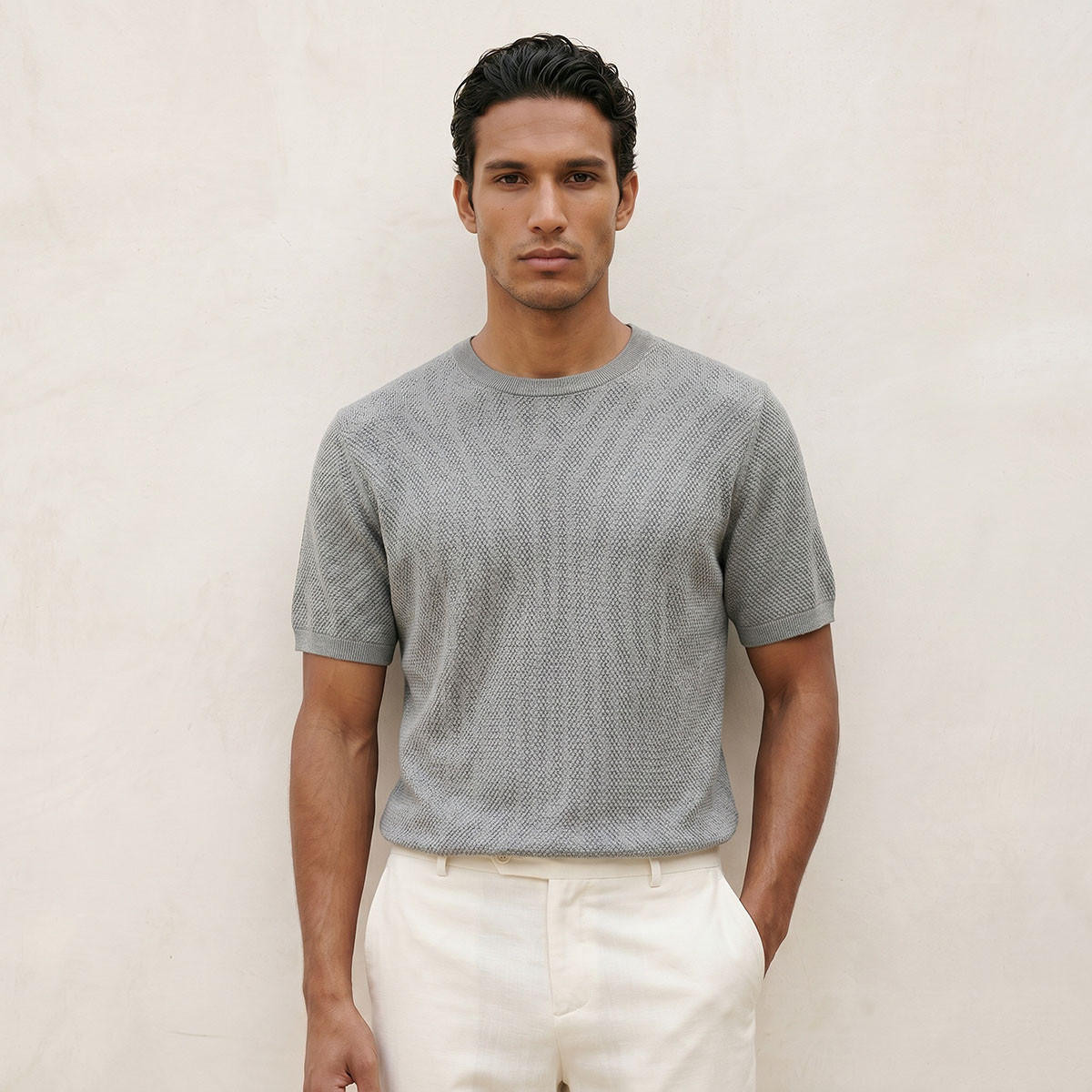 Splash Iconic Crew Neck Popcorn Textured T-shirt-men-clothing-tshirtsandpolos-tshirts-image-5