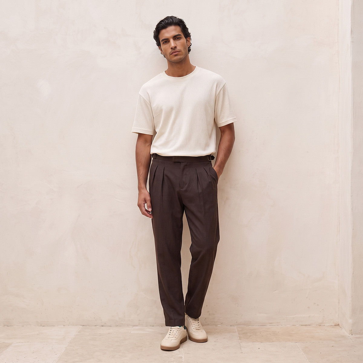 Splash Iconic Relaxed Fit Pleated Trousers-men-clothing-bottoms-trousersandchinos-trousers-image-5