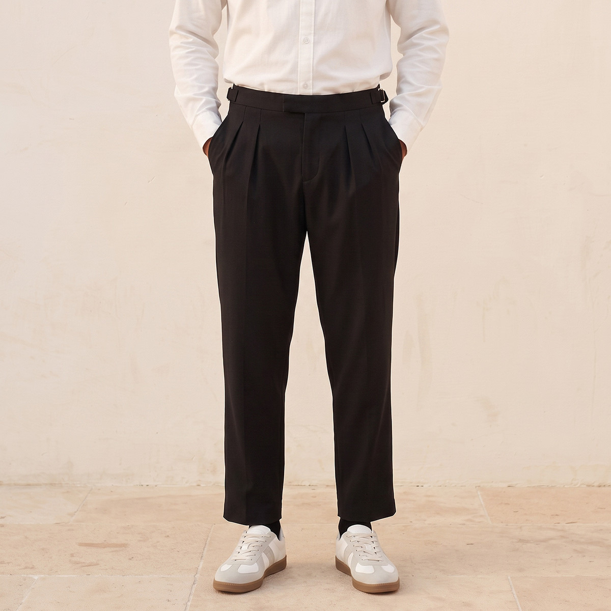 Splash Iconic Relaxed Fit Pleated Trousers-men-clothing-bottoms-trousersandchinos-trousers-image-1